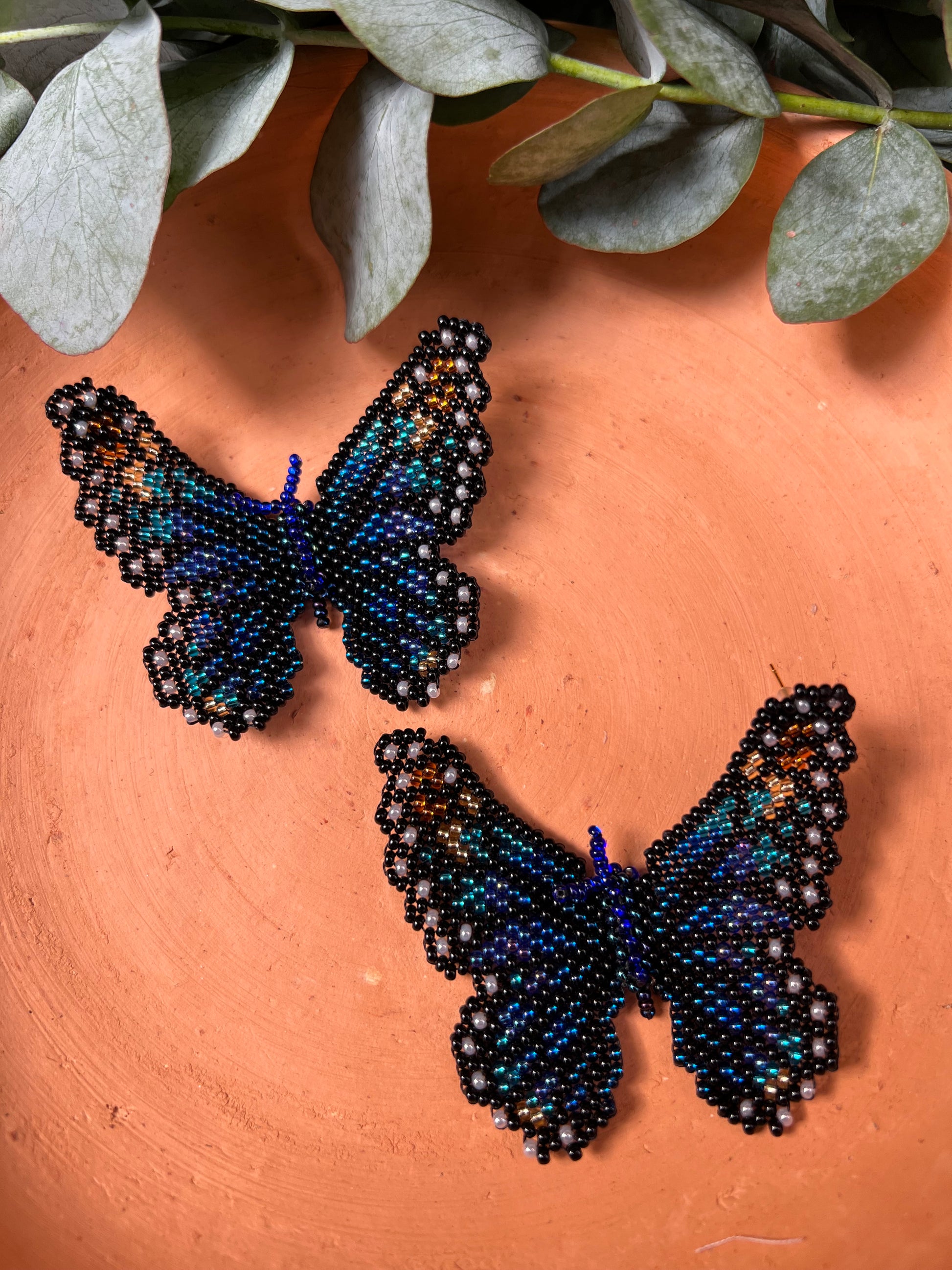 Mariposa ✻ Large Inga Butterfly Beaded Earrings
