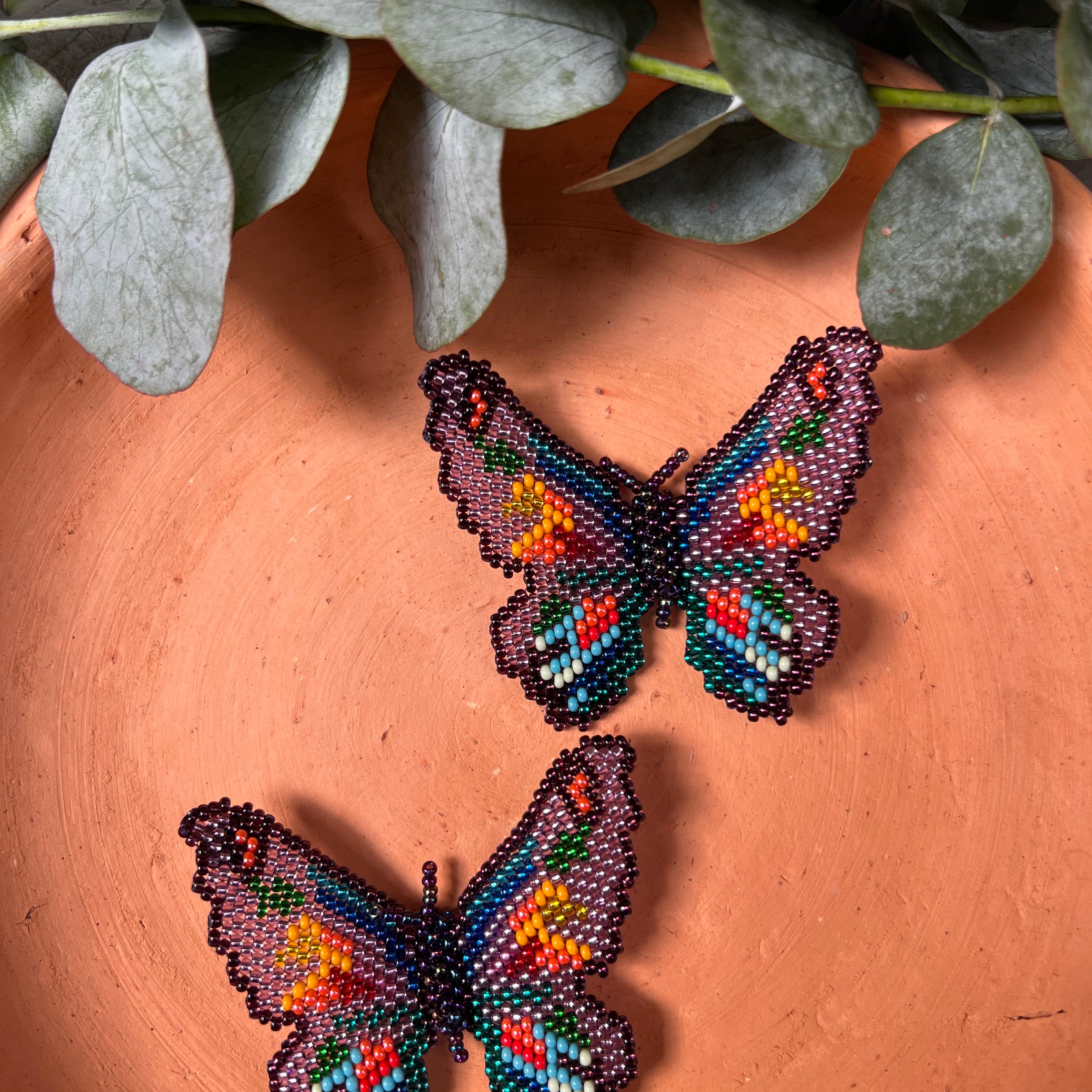 Mariposa ✻ Large Inga Butterfly Beaded Earrings