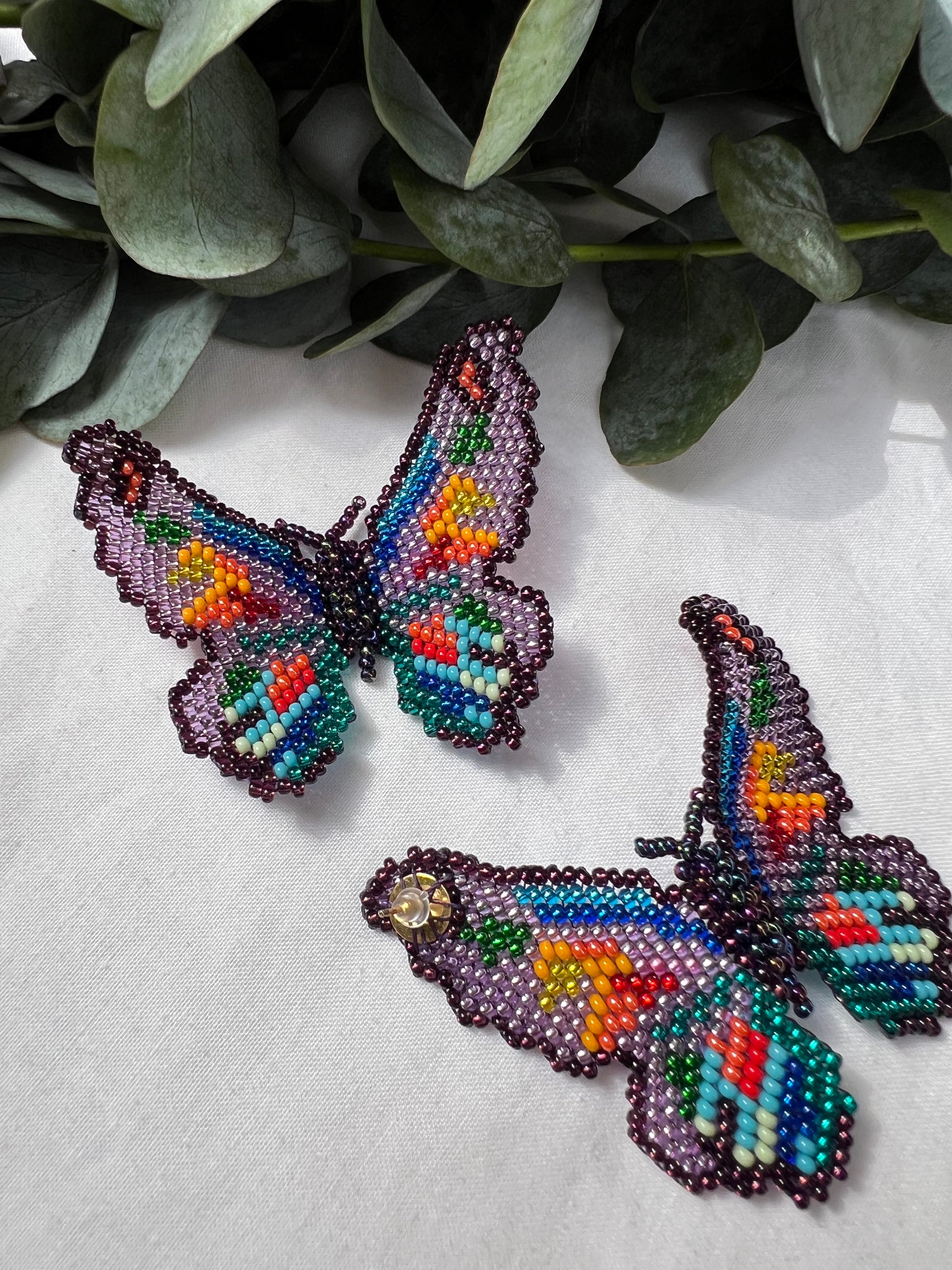 Mariposa ✻ Large Inga Butterfly Beaded Earrings