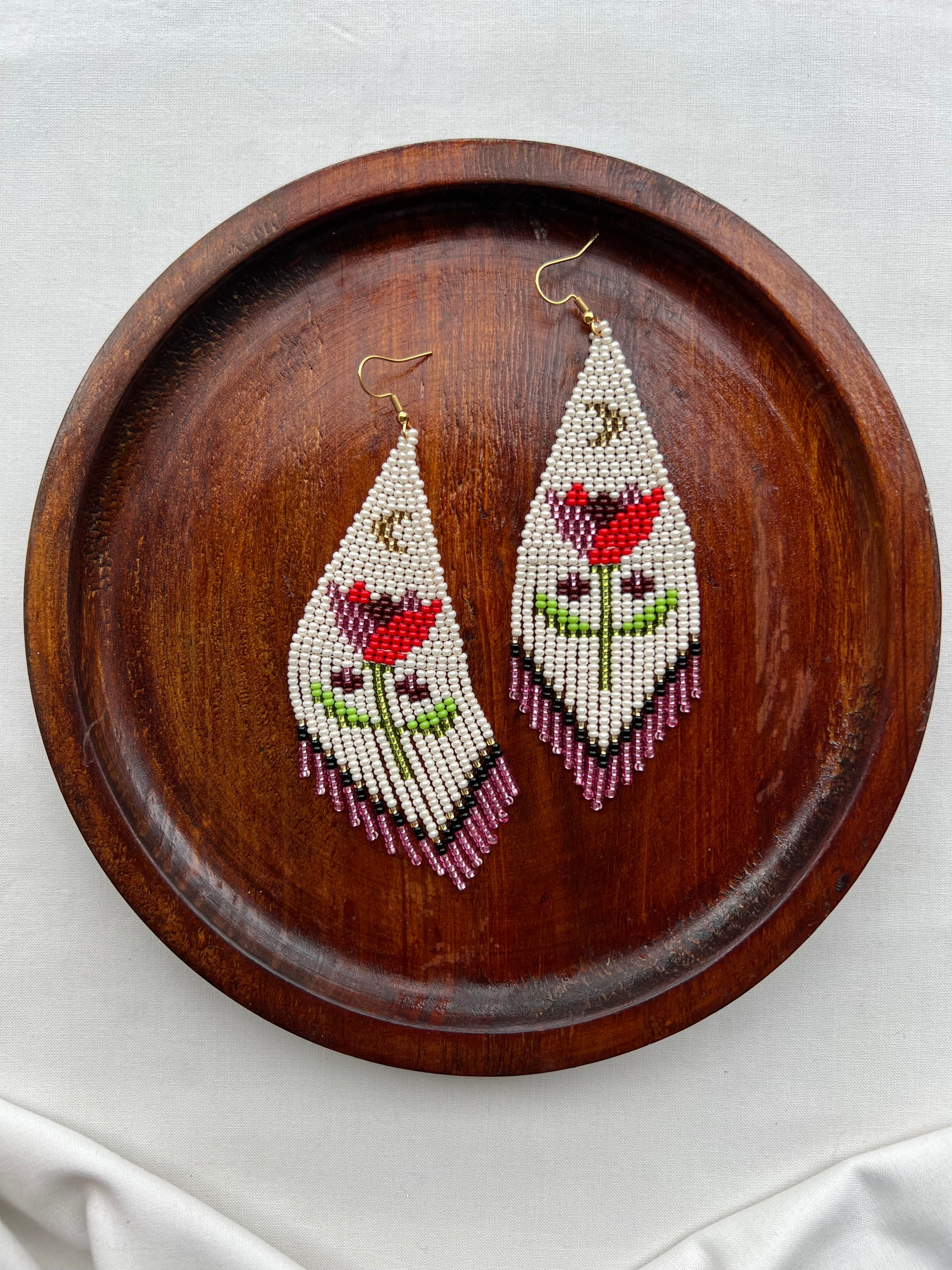 Lunar Blossom ✻ Misak Beaded Earrings
