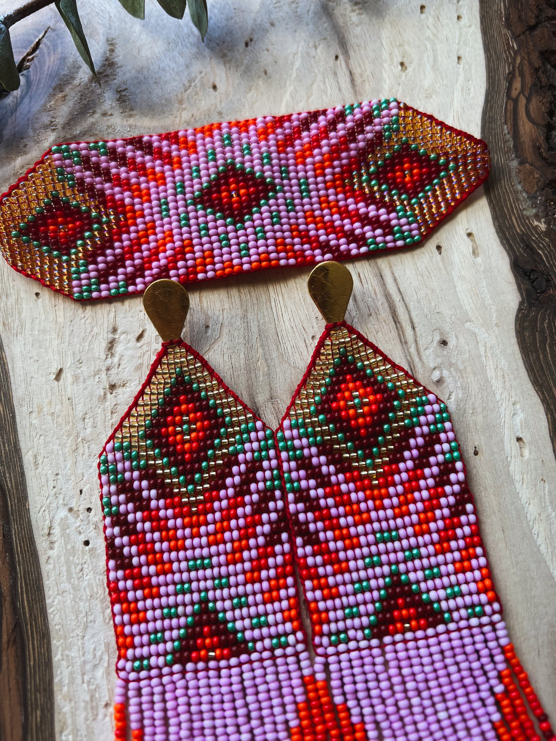 Sol Set ✻ Inga Beaded Earrings + Bracelet Set