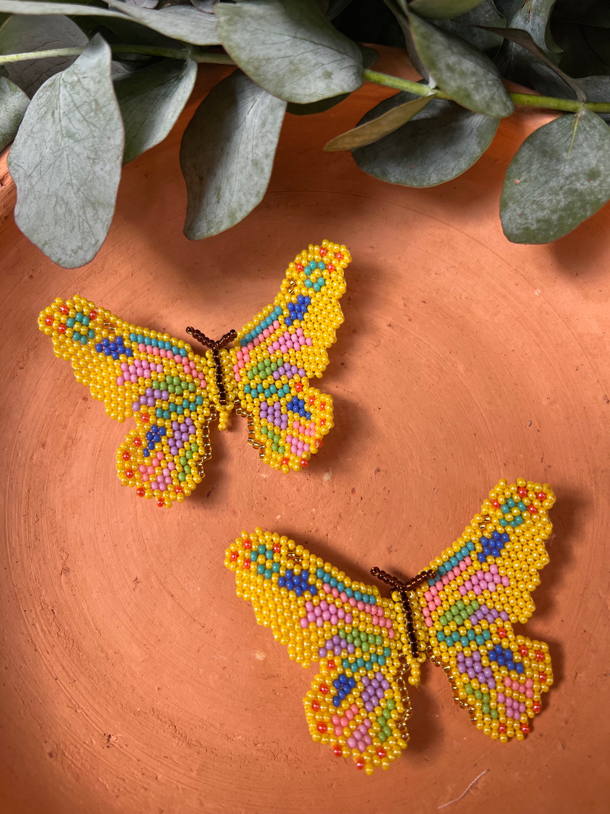 Mariposa ✻ Large Inga Butterfly Beaded Earrings