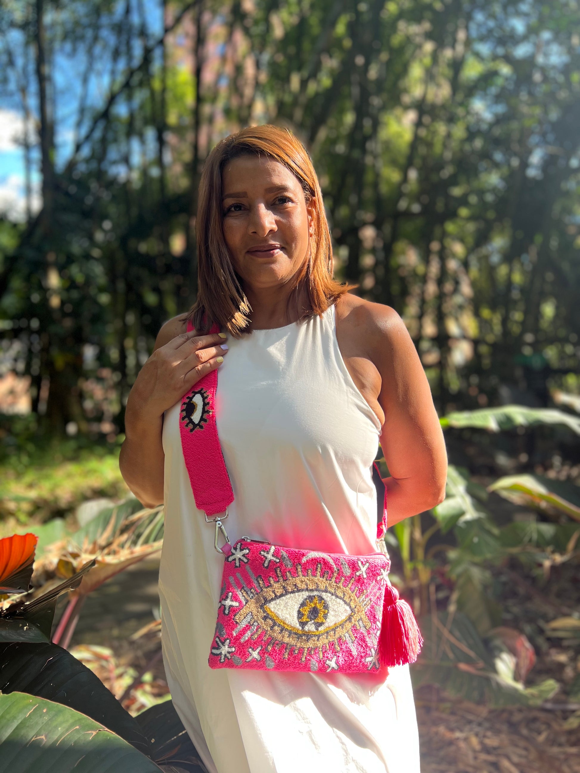 Ojos Tapizado ✻ Large Wayuu Clutch with Strap
