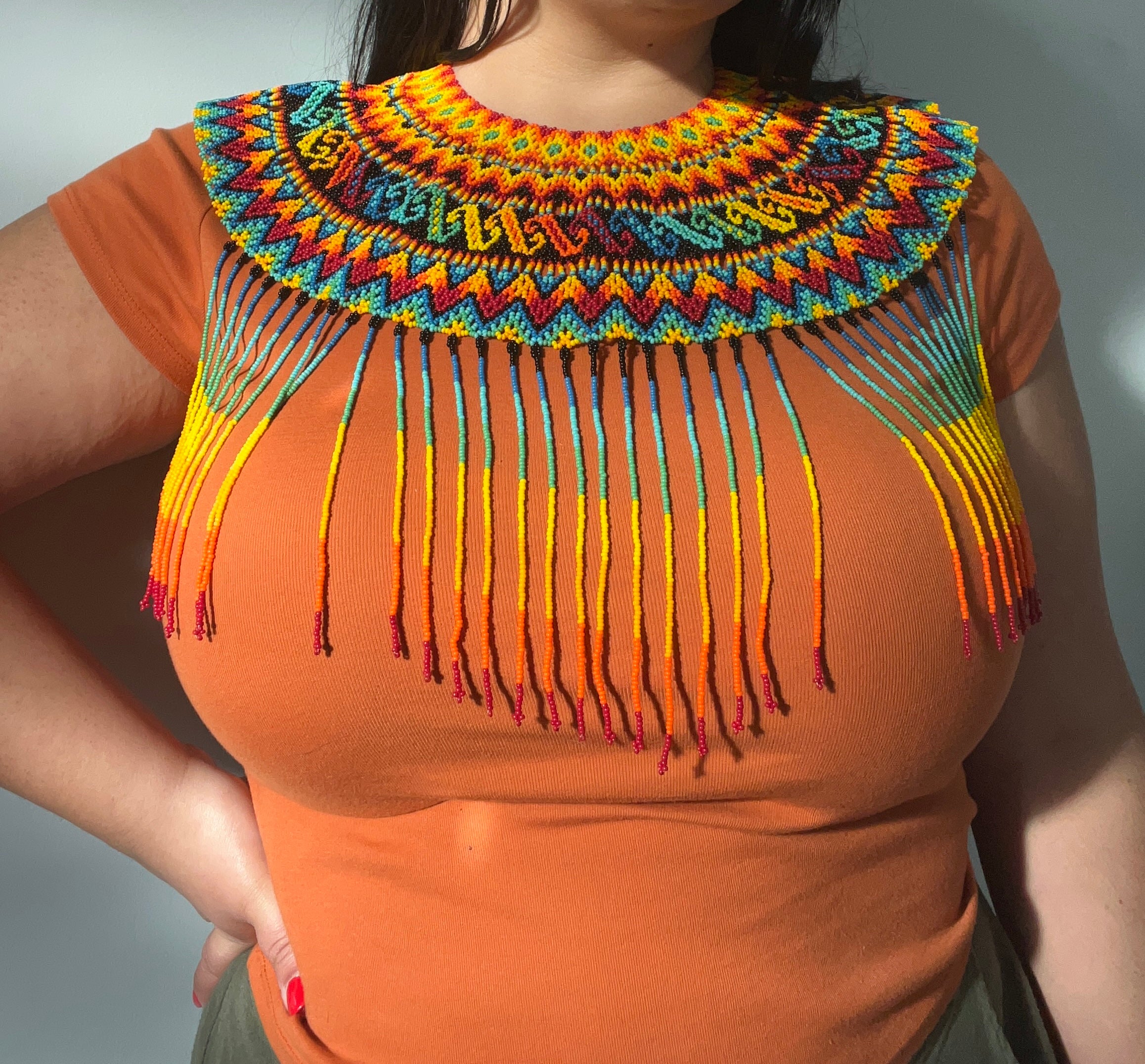 Fuego y Río Okama ✻ Embera Beaded Necklace