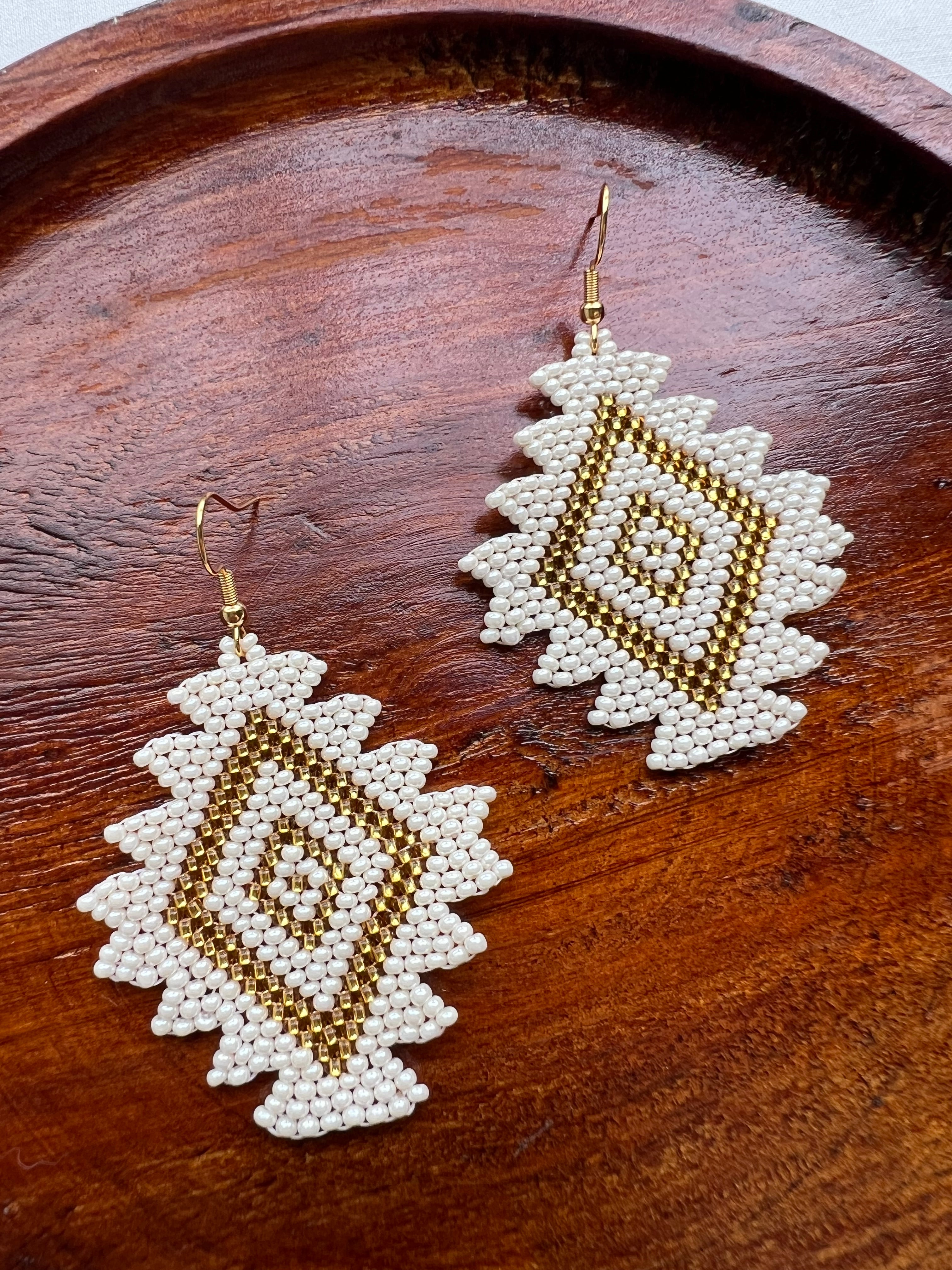 Diamantes (White) ✻ Misak Beaded Earrings