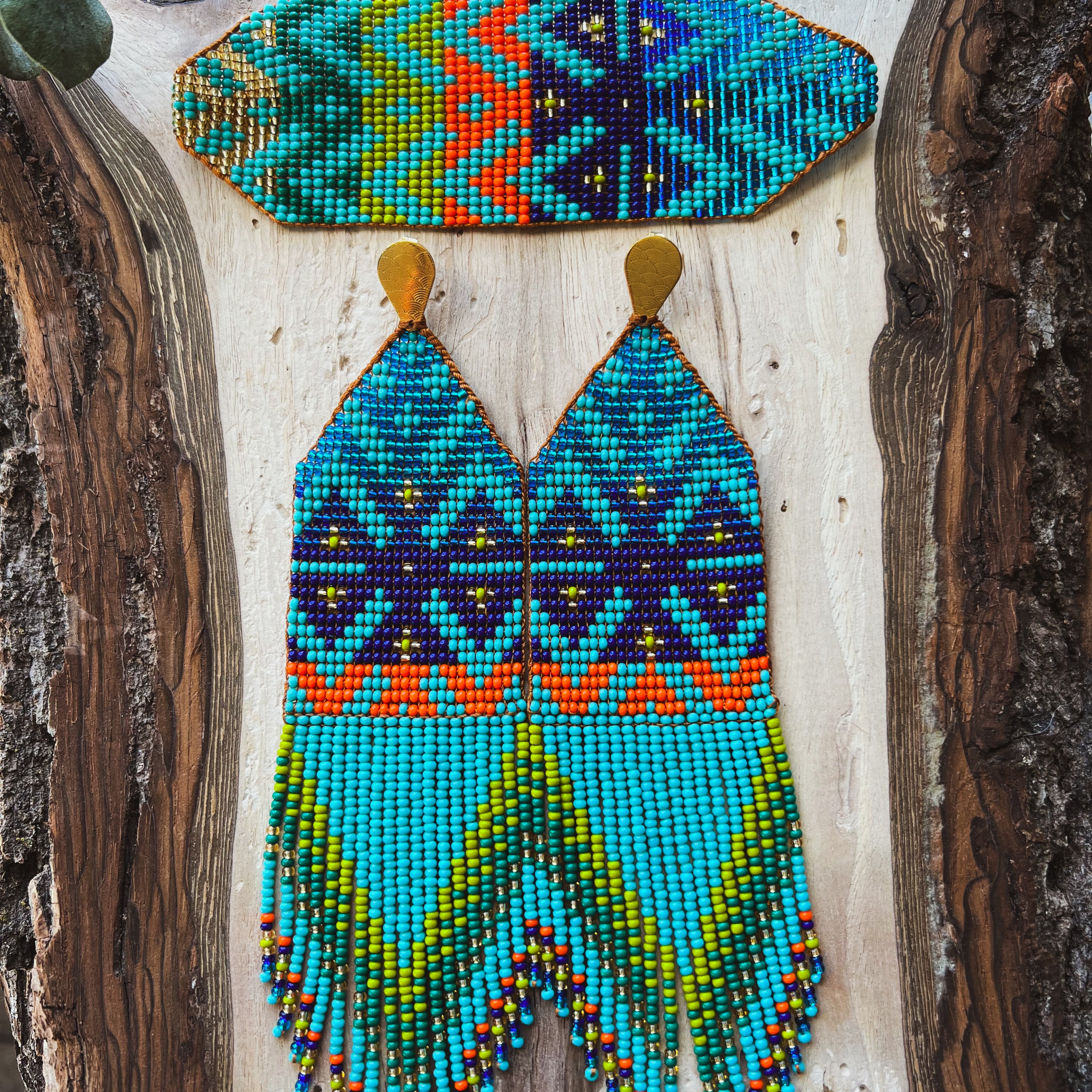Maiz Set ✻ Inga Beaded Earrings + Bracelet Set