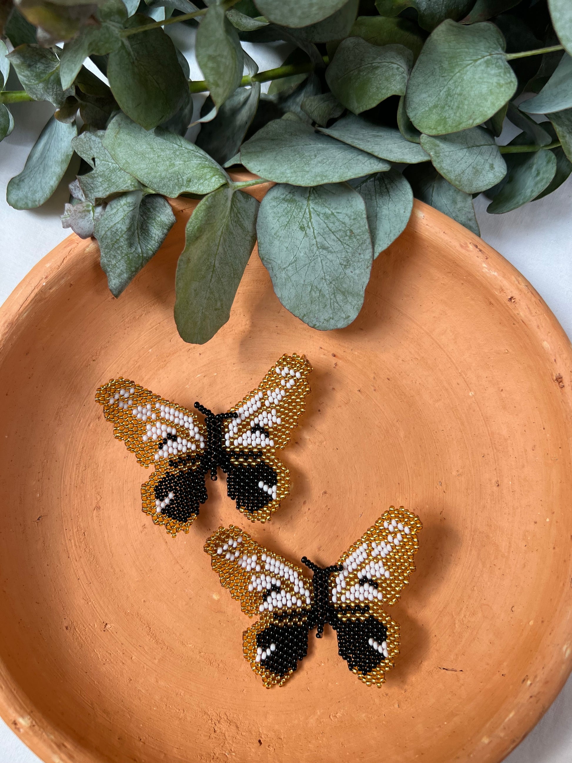 Mariposa ✻ Large Inga Butterfly Beaded Earrings