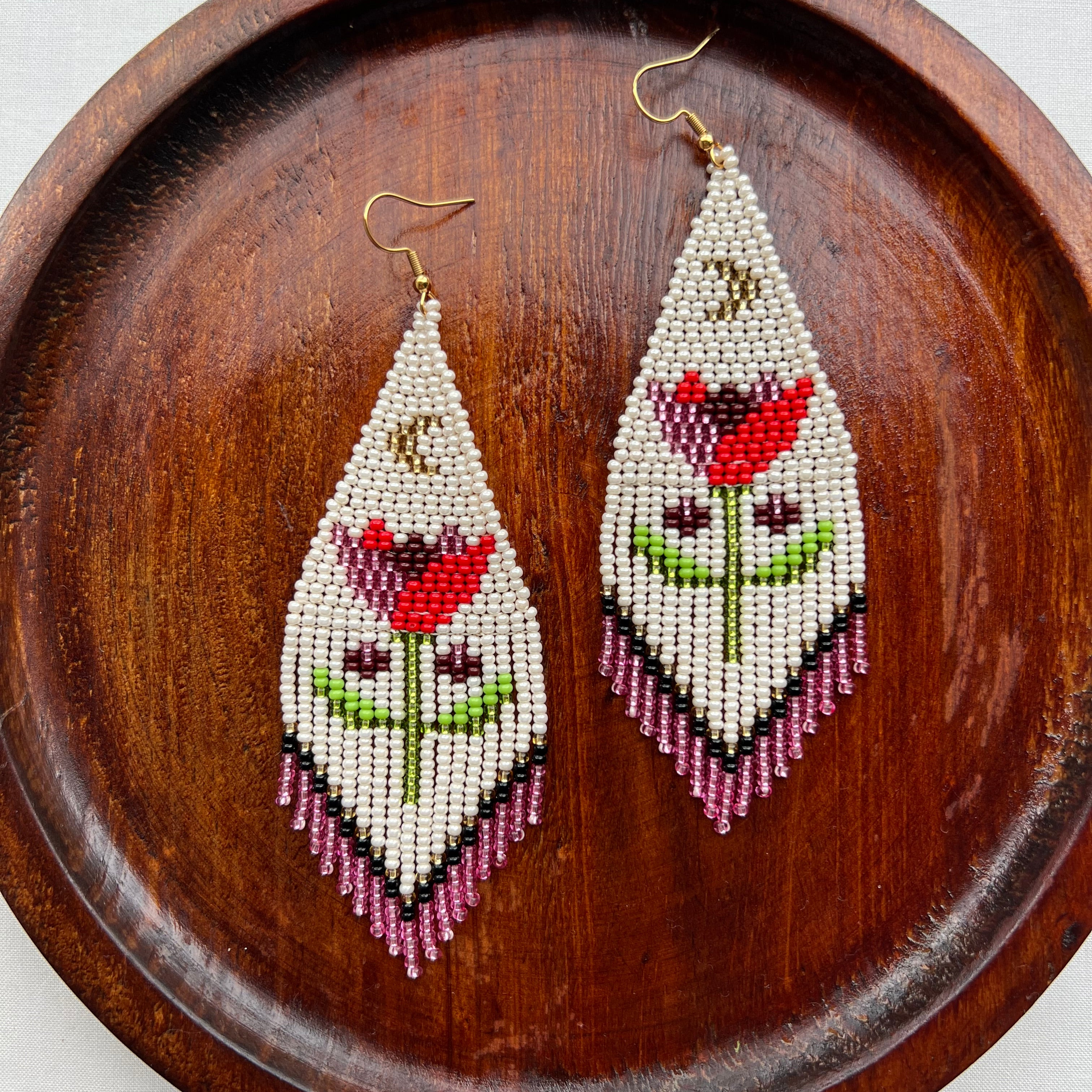 Lunar Blossom ✻ Misak Beaded Earrings
