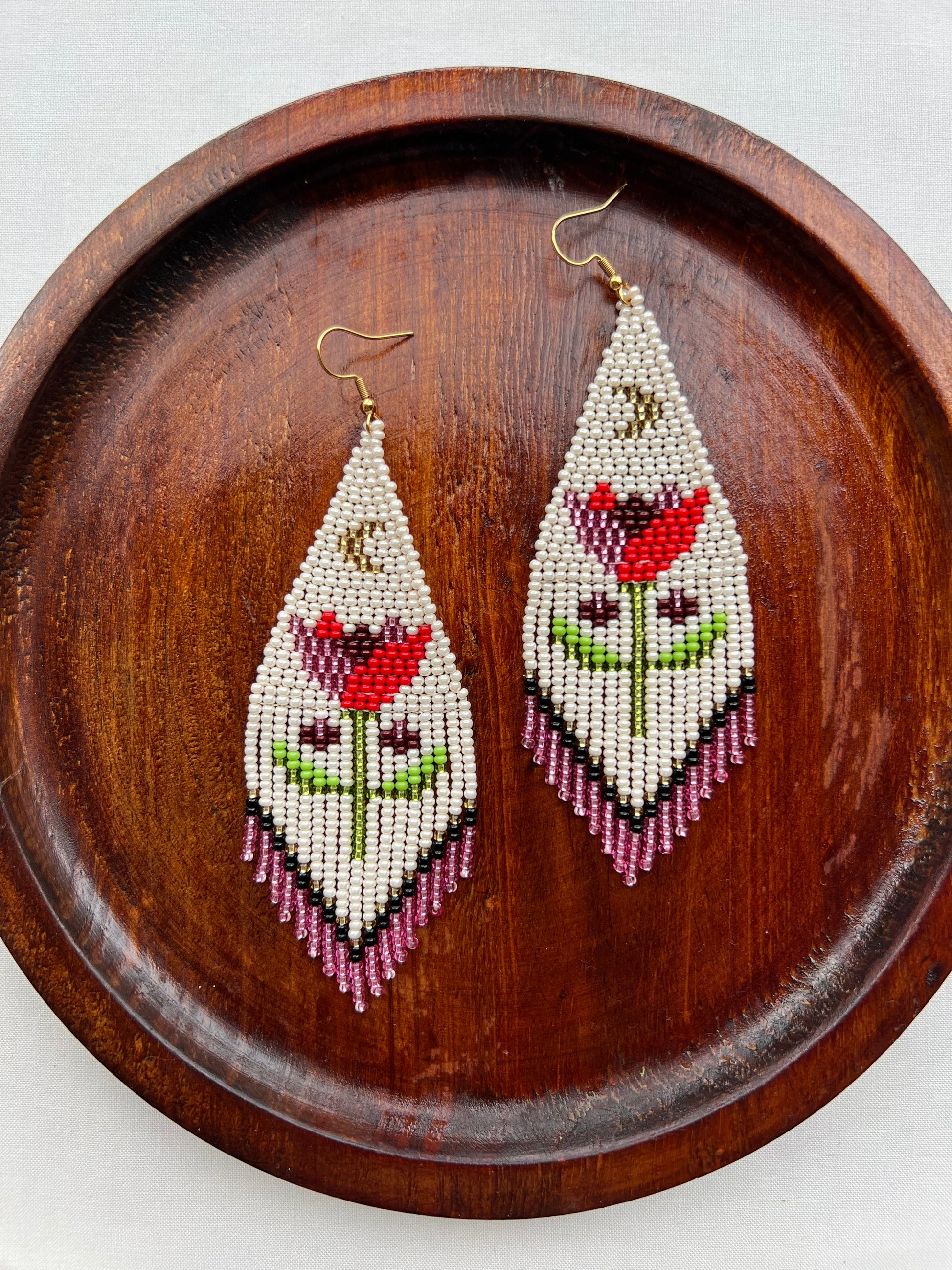 Lunar Blossom ✻ Misak Beaded Earrings