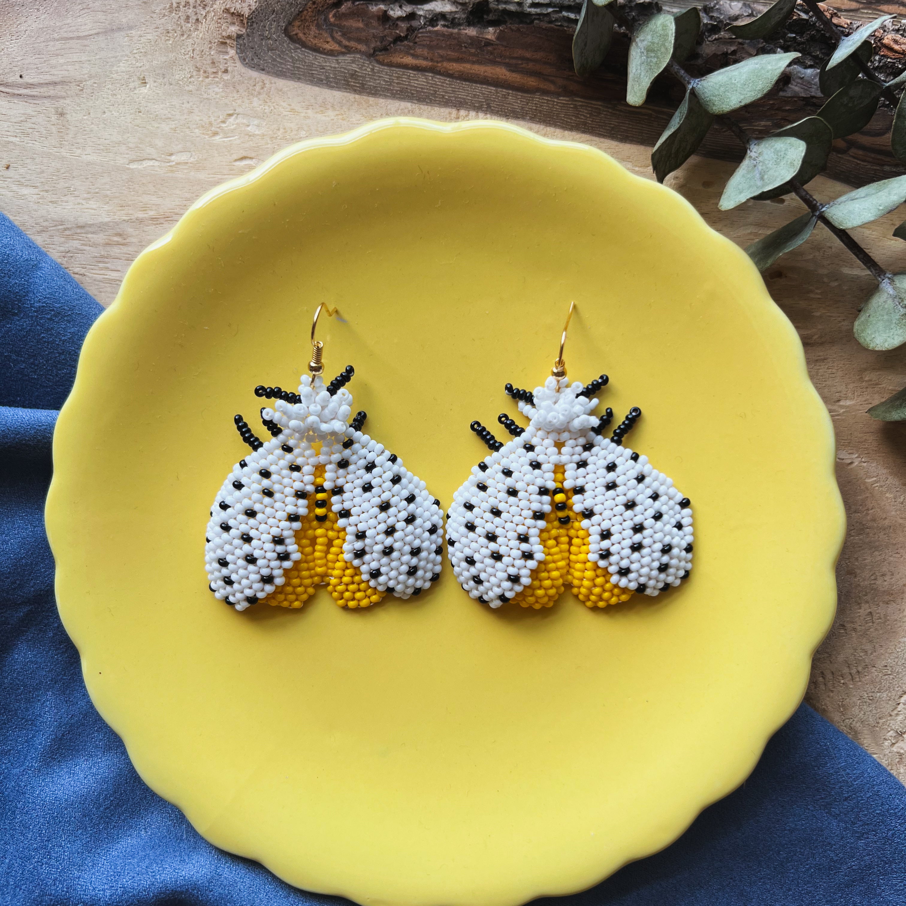 Argina Moth ✻ Embera Beaded Earrings