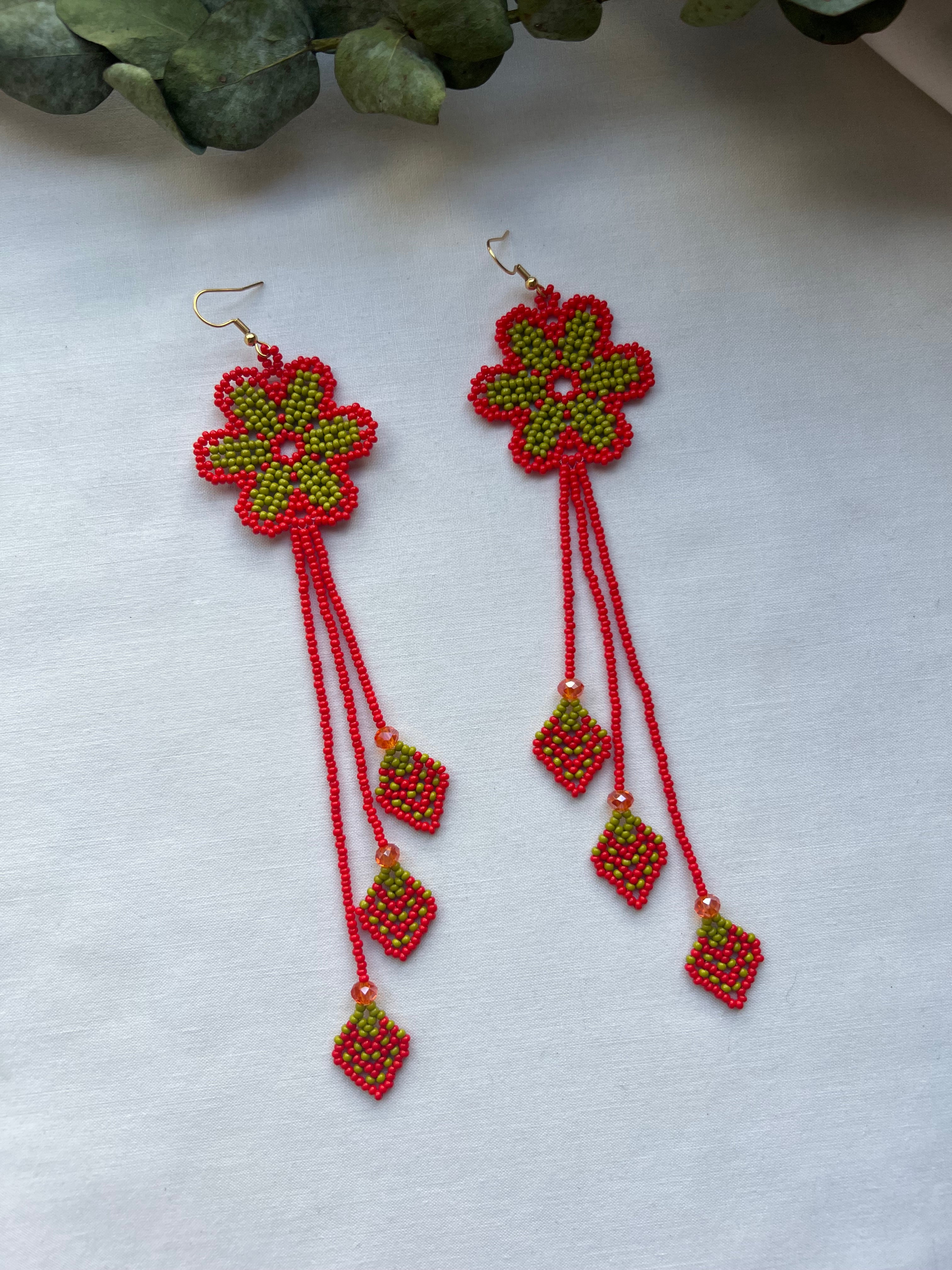 Arrow Bloom ✻ Embera Beaded Earrings