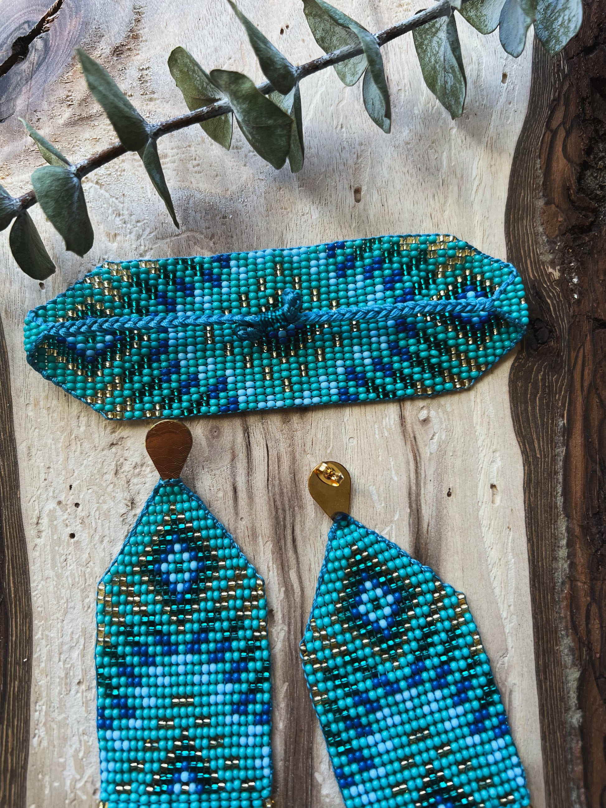 Sol Set ✻ Inga Beaded Earrings + Bracelet Set