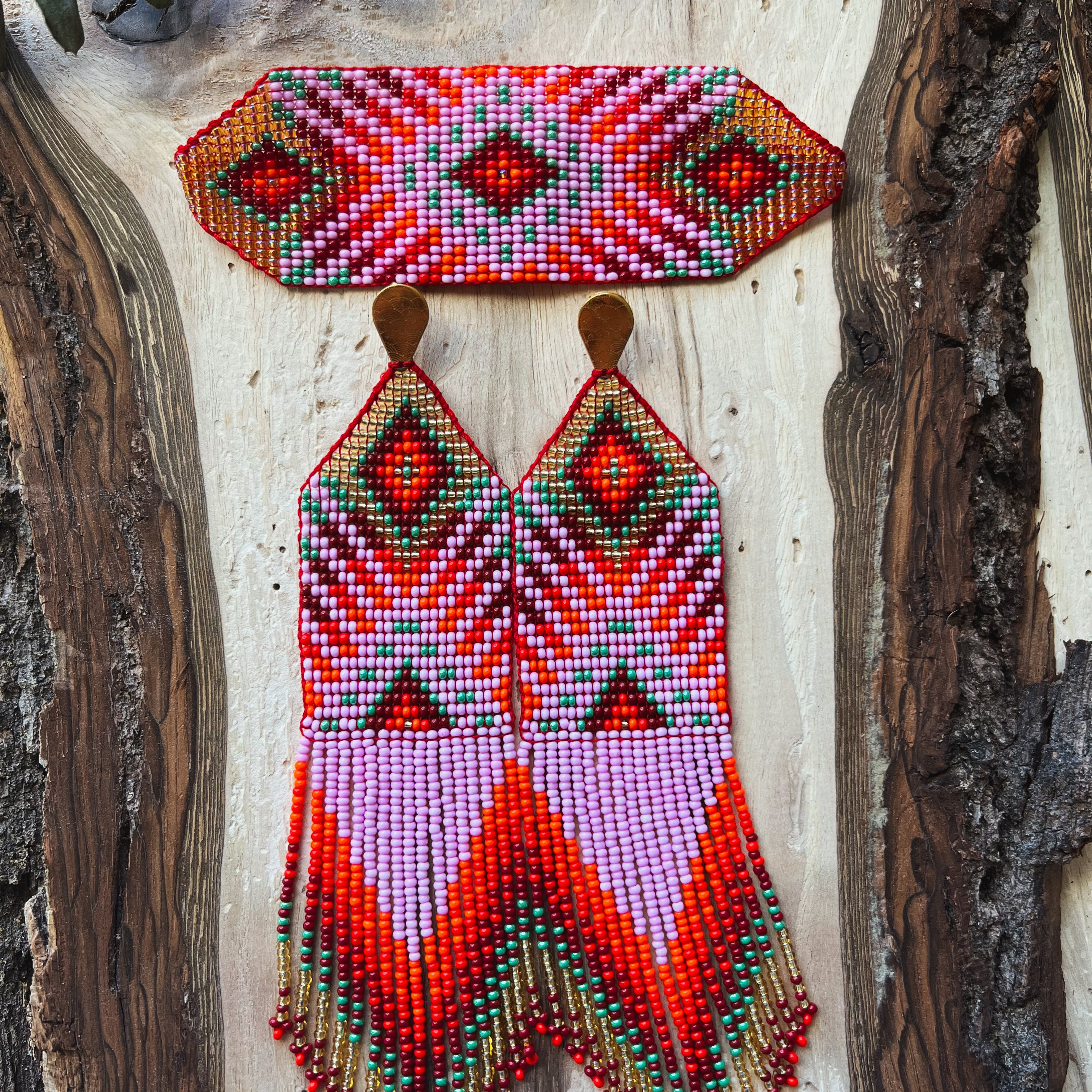 Sol Set ✻ Inga Beaded Earrings + Bracelet Set