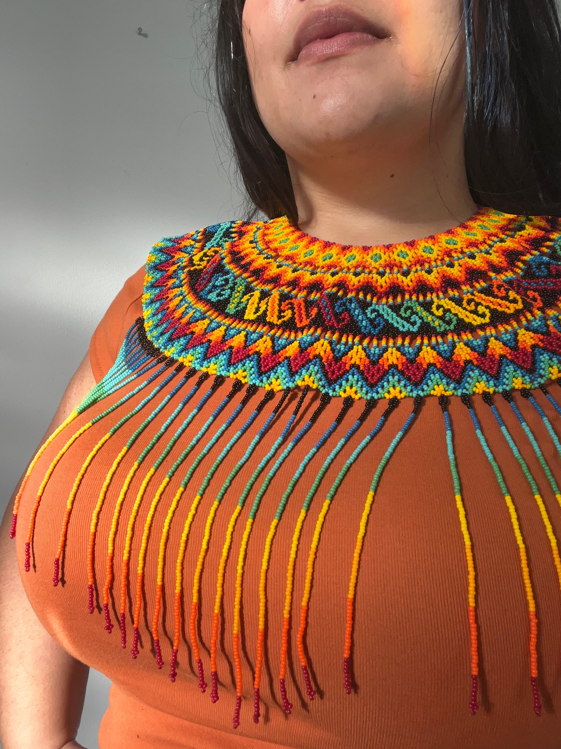 Fuego y Río Okama ✻ Embera Beaded Necklace