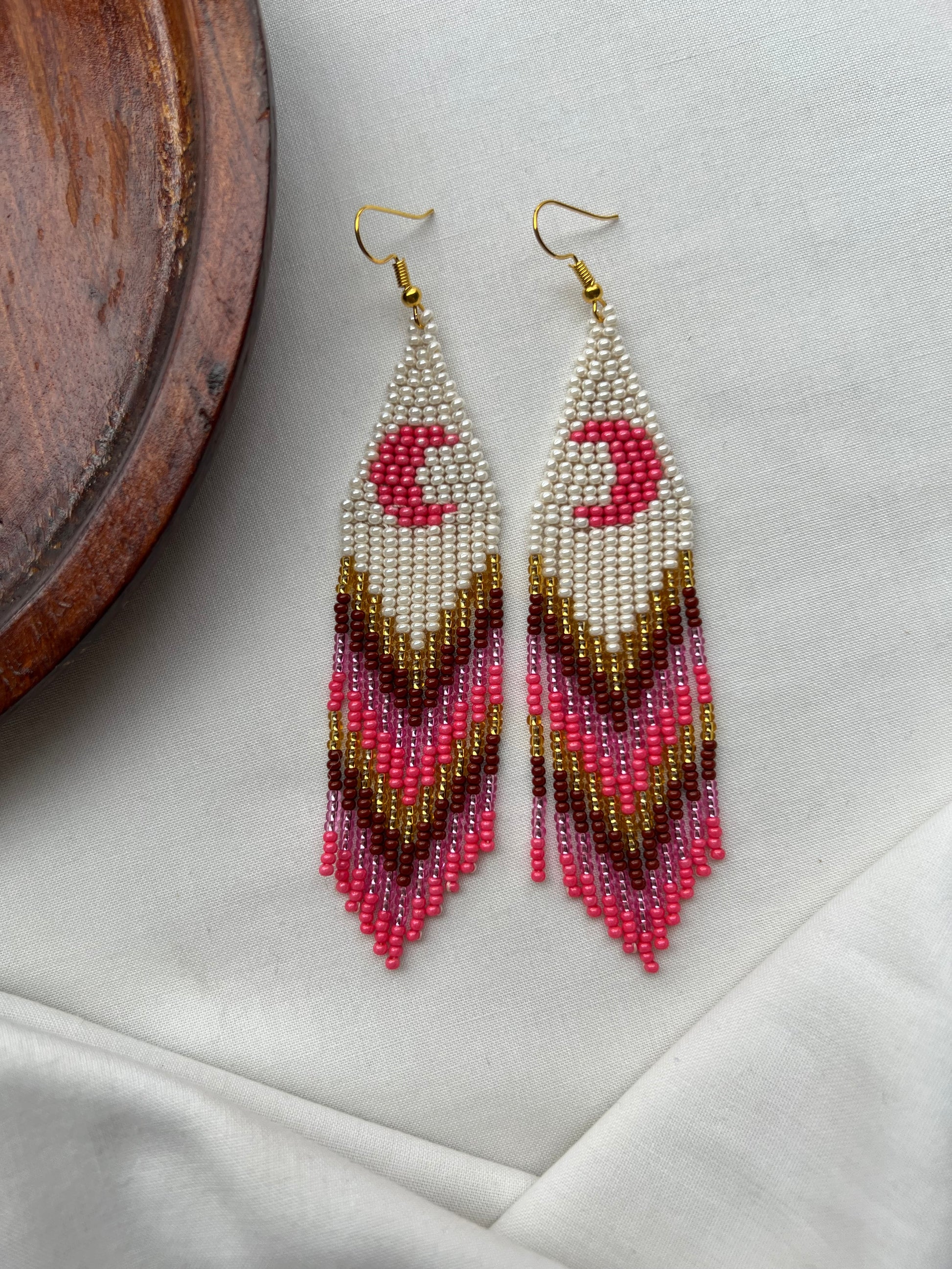Pink Moon ✻ Misak Beaded Earrings