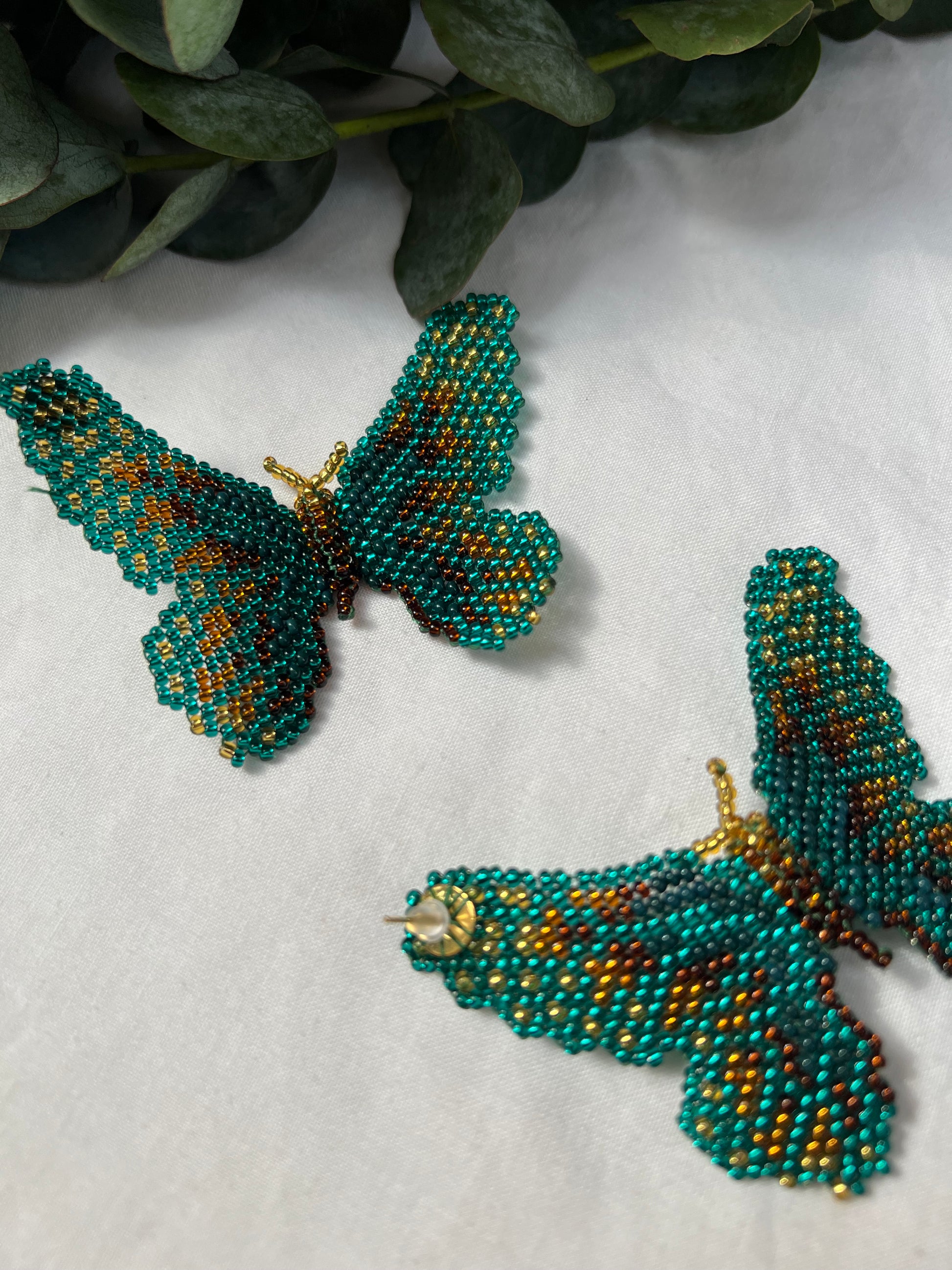 Mariposa ✻ Large Inga Butterfly Beaded Earrings