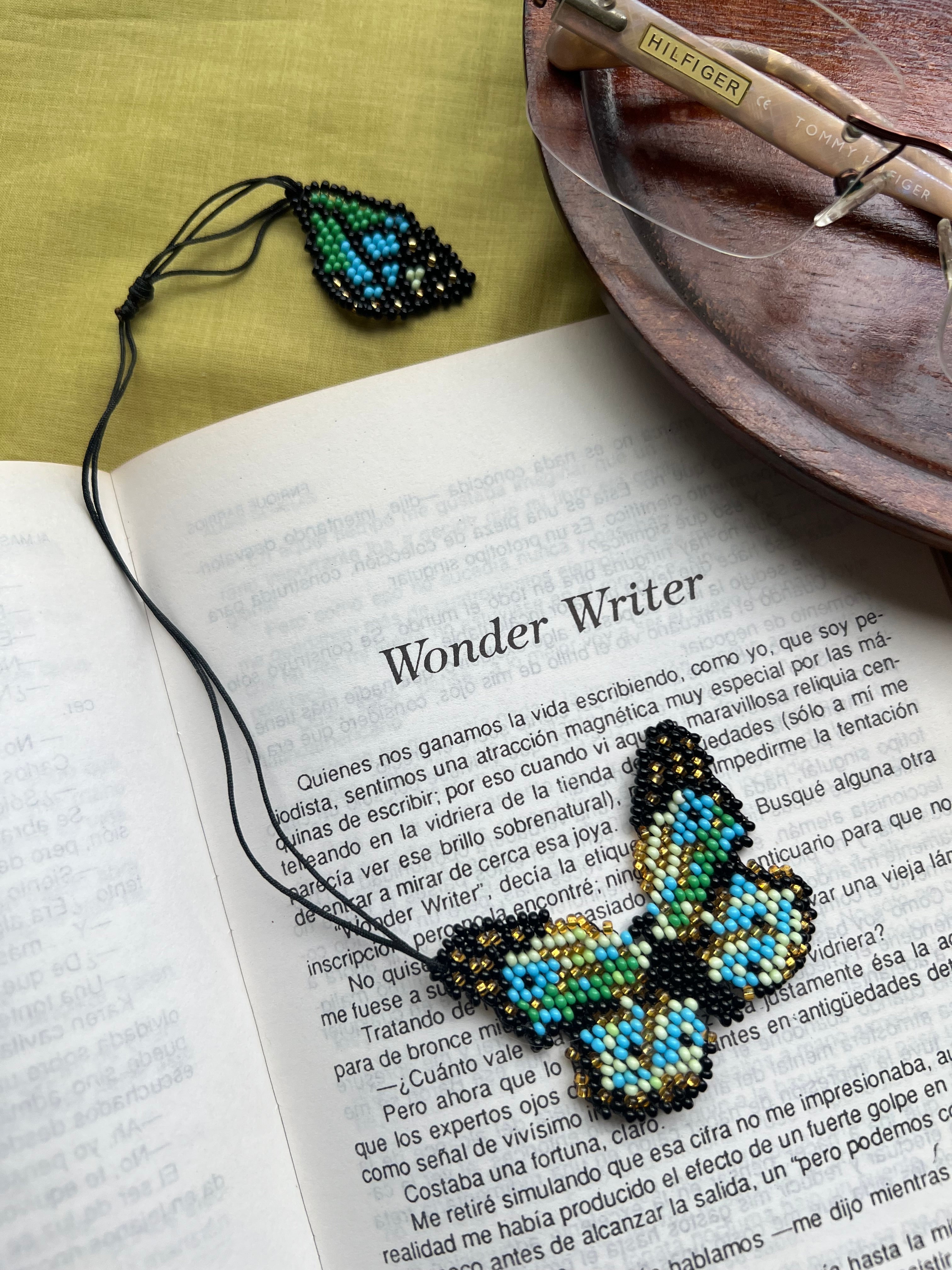 Blue Butterfly Bookmark ✻ Hand Beaded by Embera Artisans