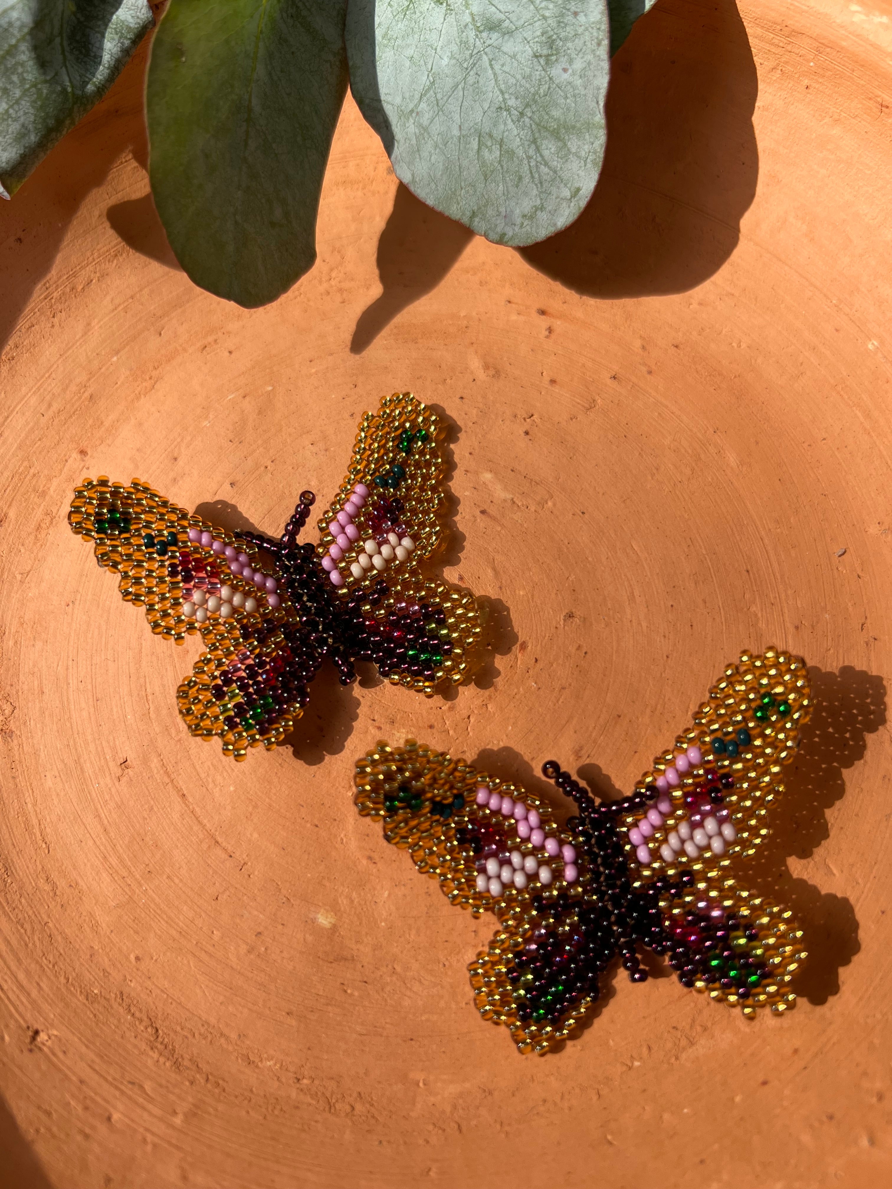 Mariposita ✻ Small Inga Butterfly Beaded Earrings
