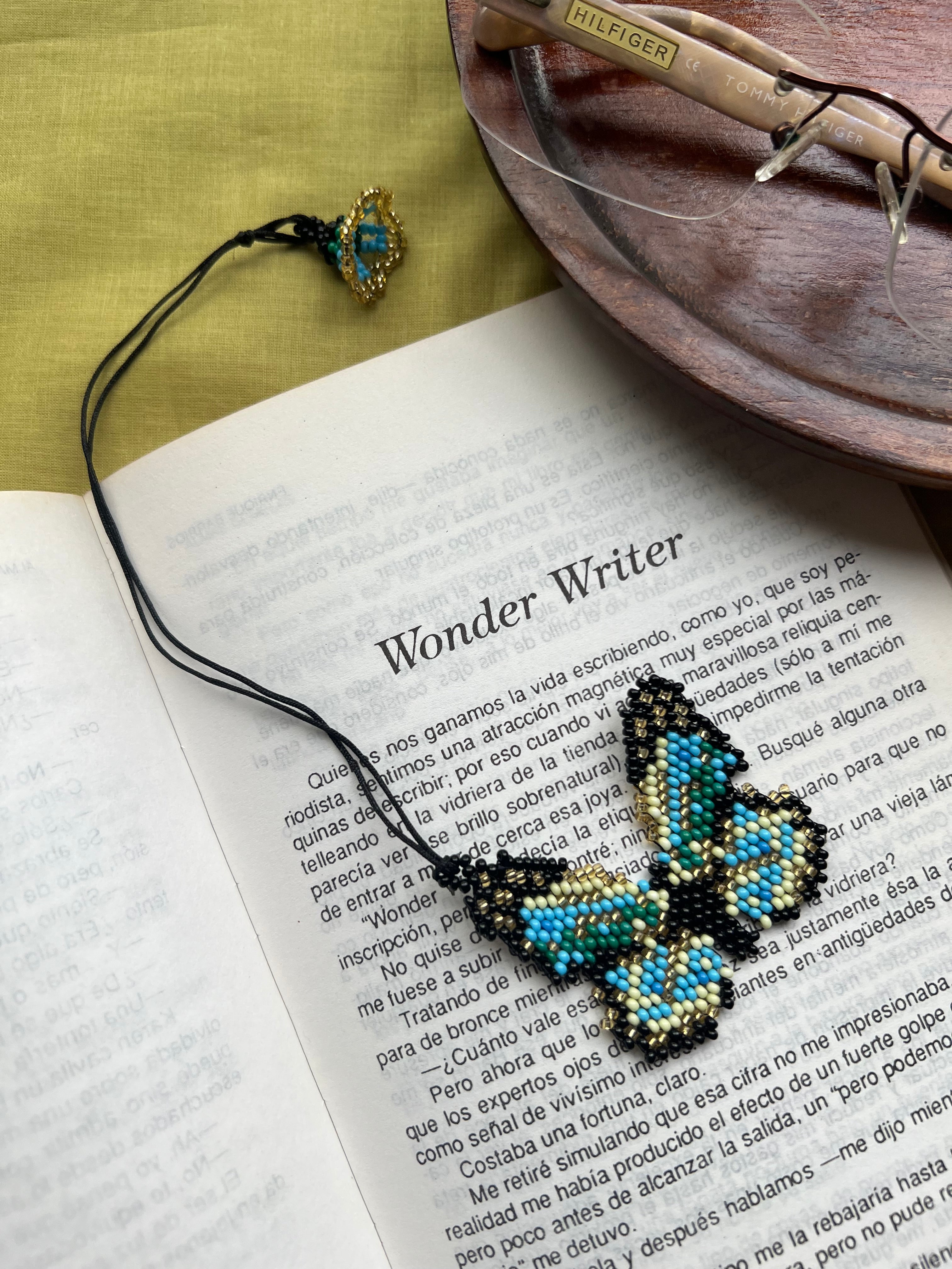 Blue Butterfly Bookmark ✻ Hand Beaded by Embera Artisans