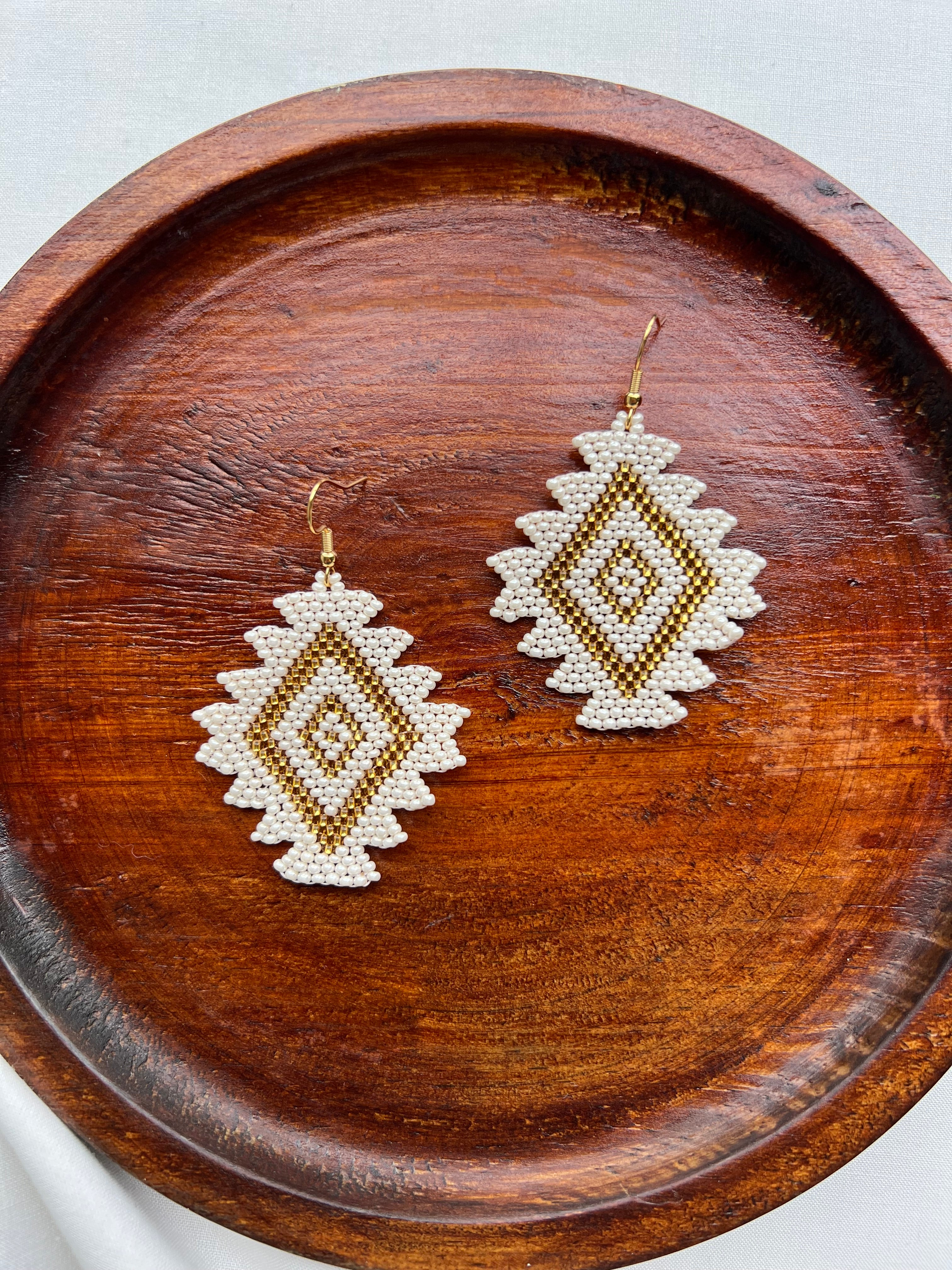 Diamantes (White) ✻ Misak Beaded Earrings