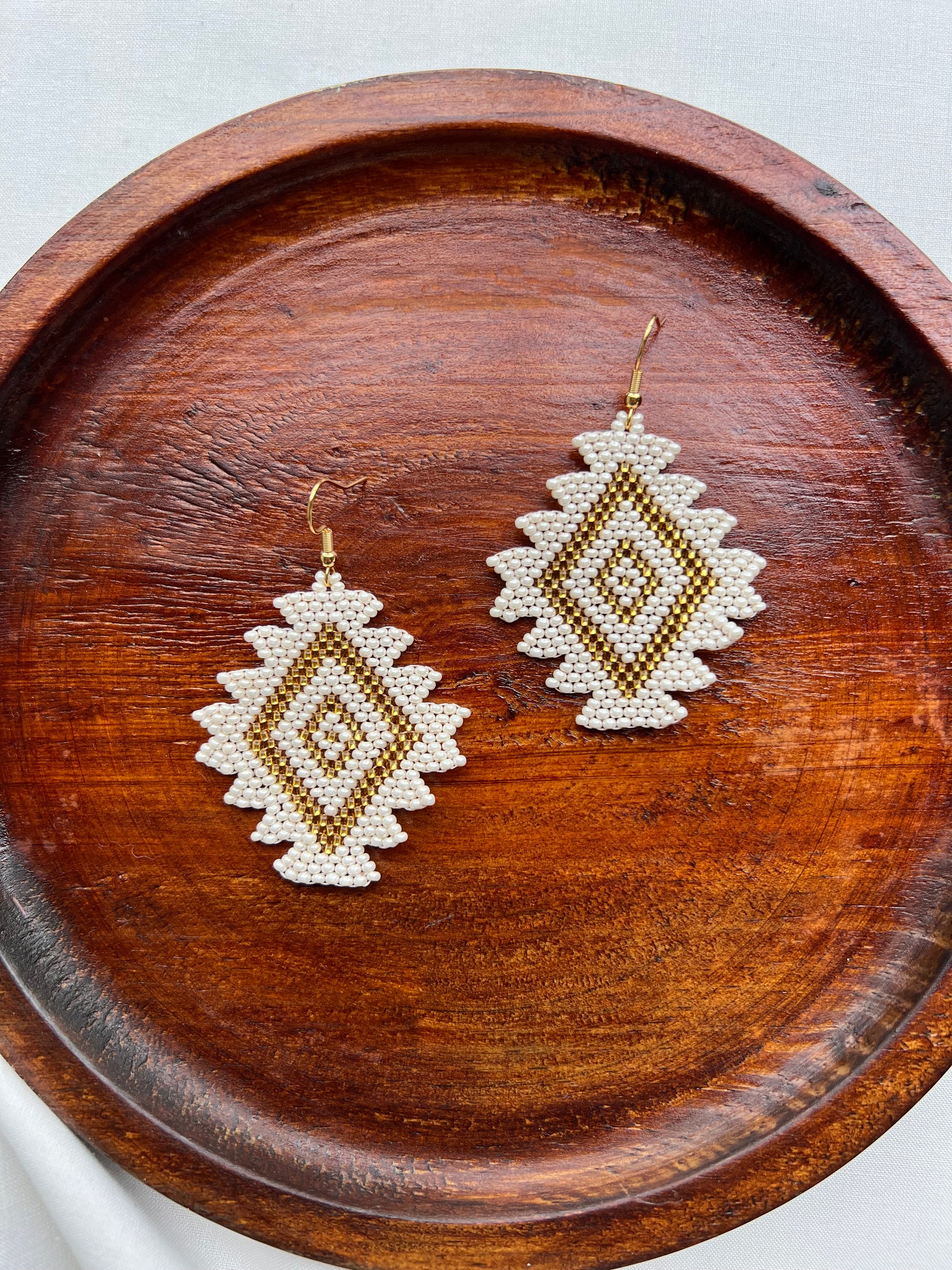 Diamantes (White) ✻ Misak Beaded Earrings