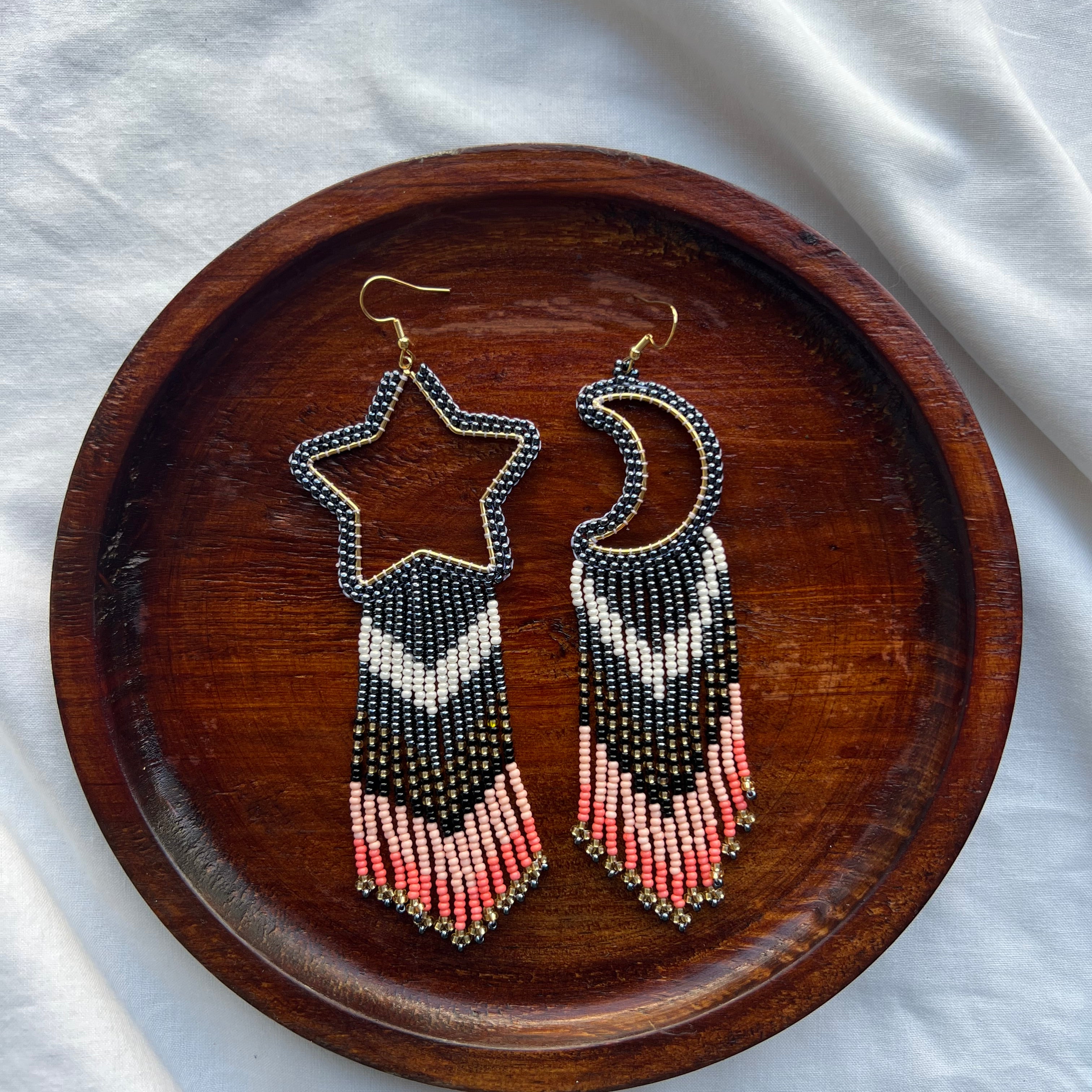 Sun & Moon ✻ Misak Beaded Earrings