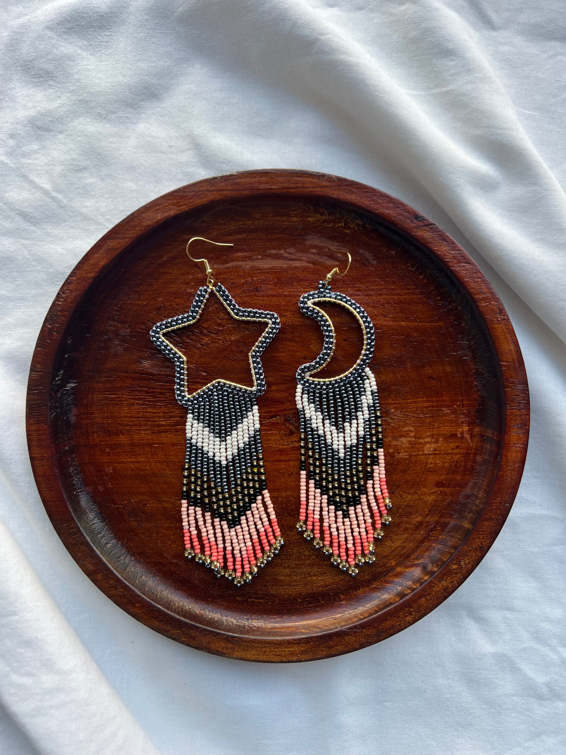 Sun & Moon ✻ Misak Beaded Earrings