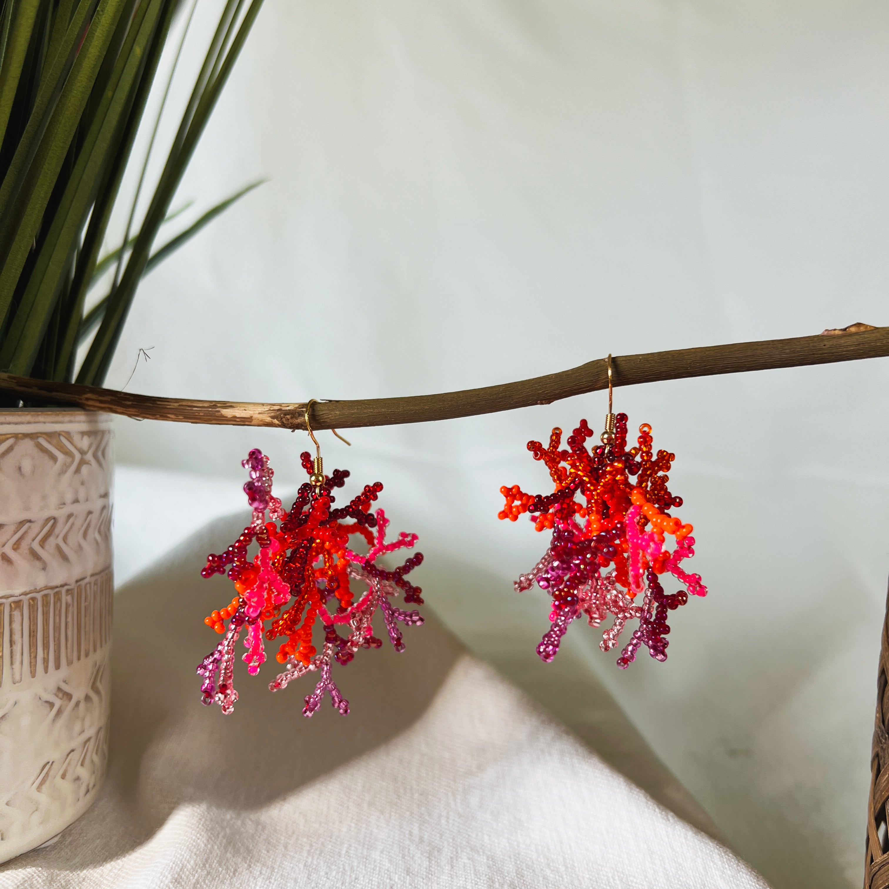 Mini Corals ✻ Inga Beaded Earrings