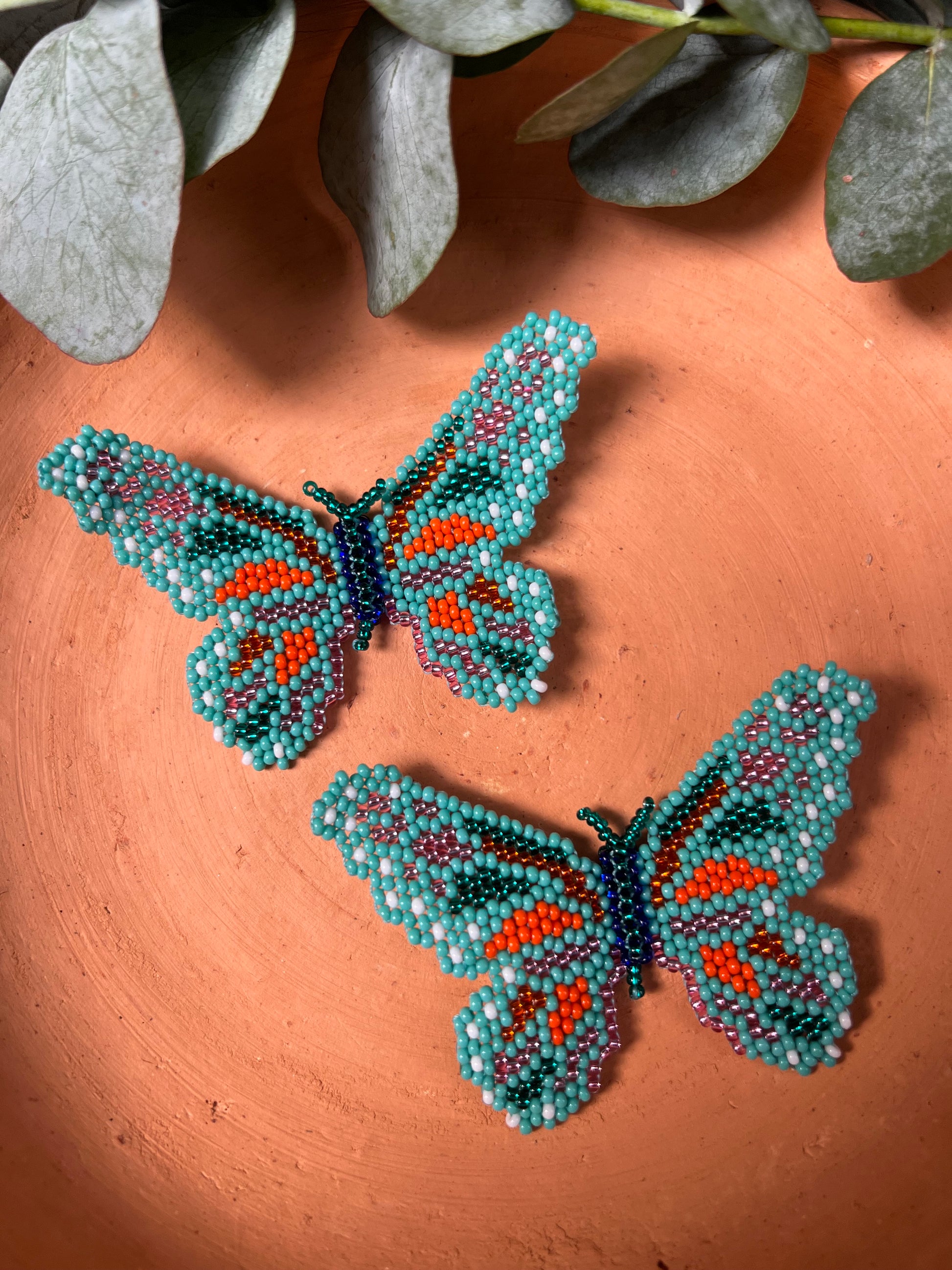 Mariposa ✻ Large Inga Butterfly Beaded Earrings