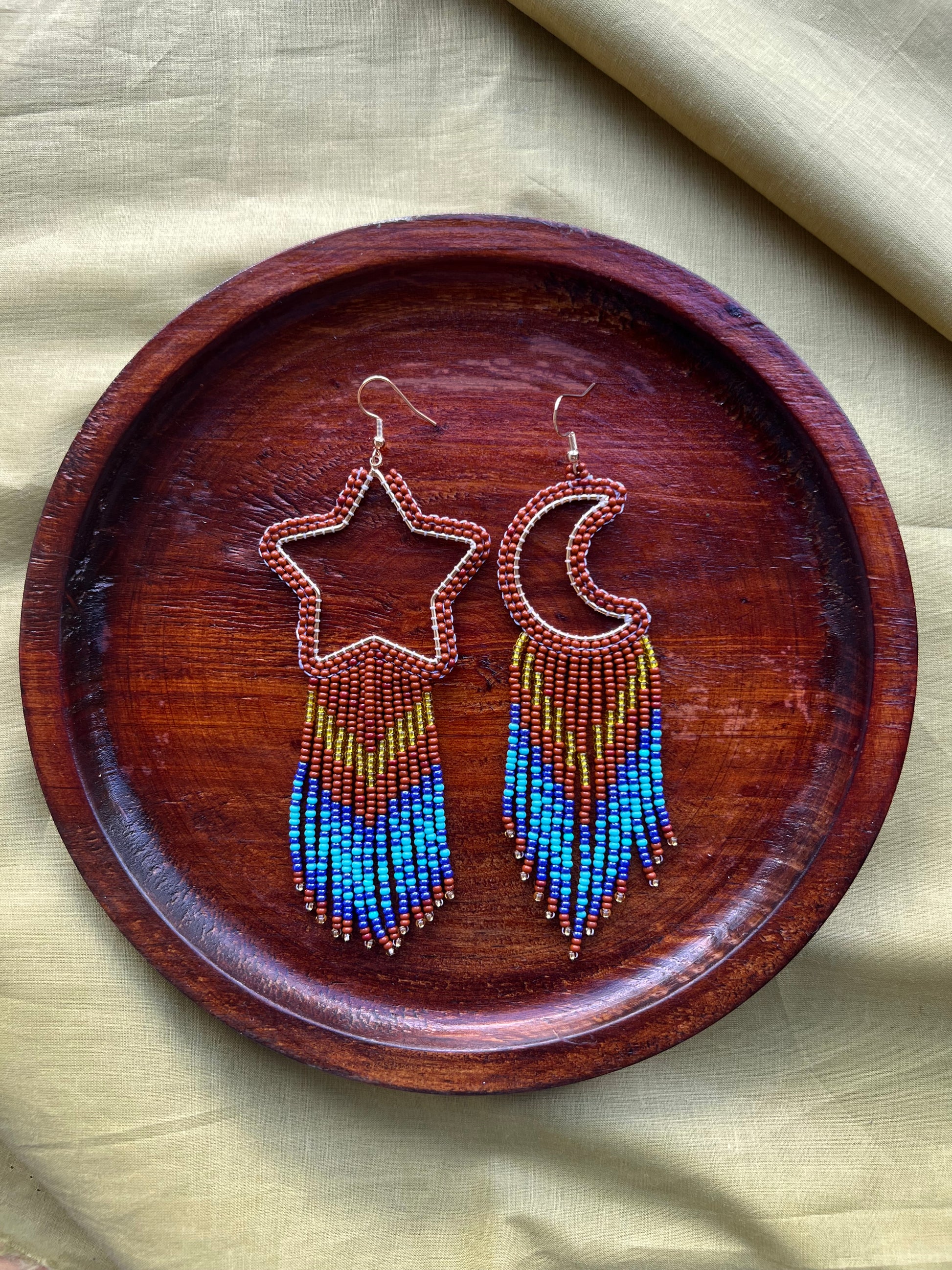 Sun & Moon ✻ Misak Beaded Earrings