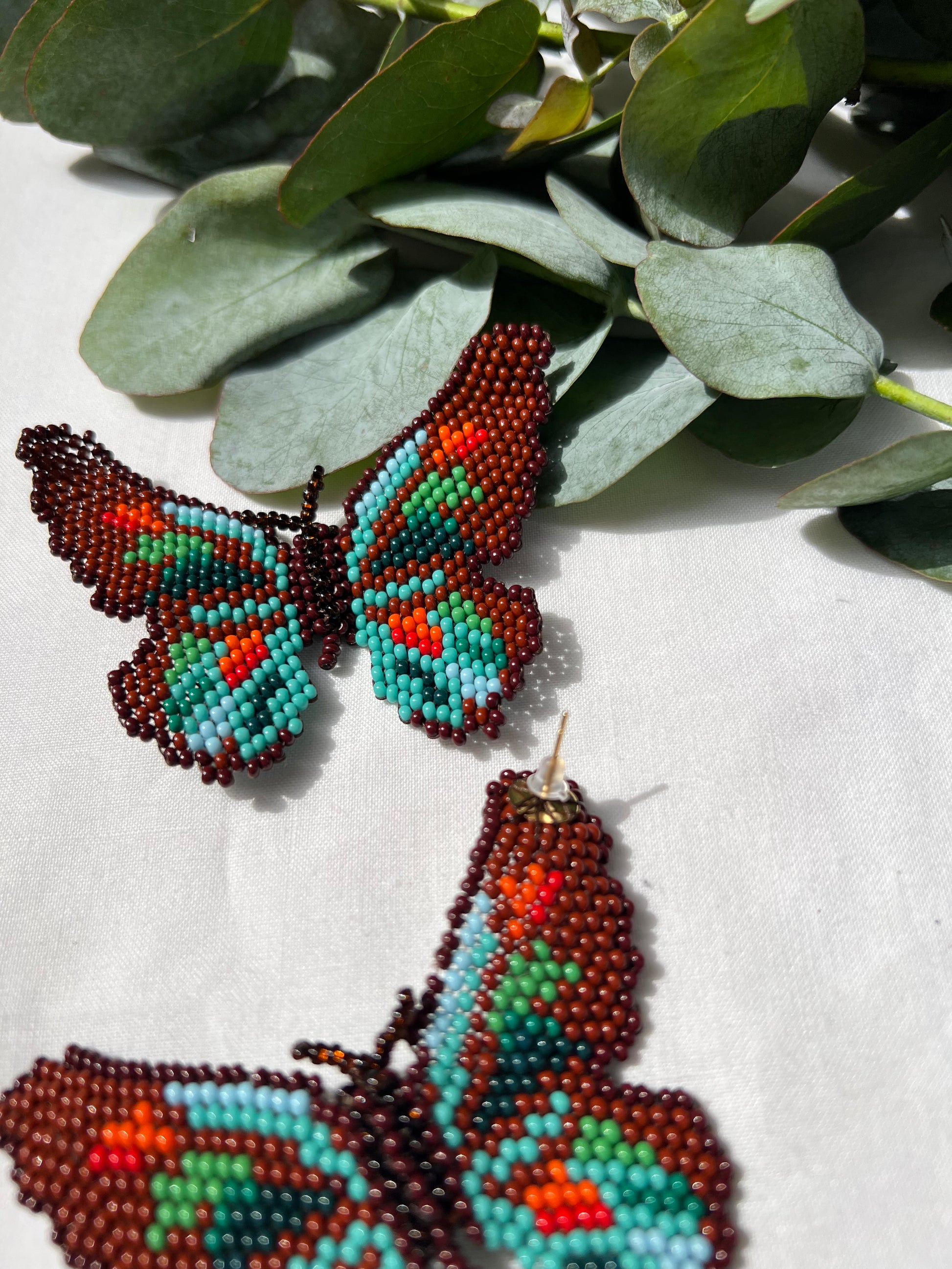 Mariposa ✻ Large Inga Butterfly Beaded Earrings