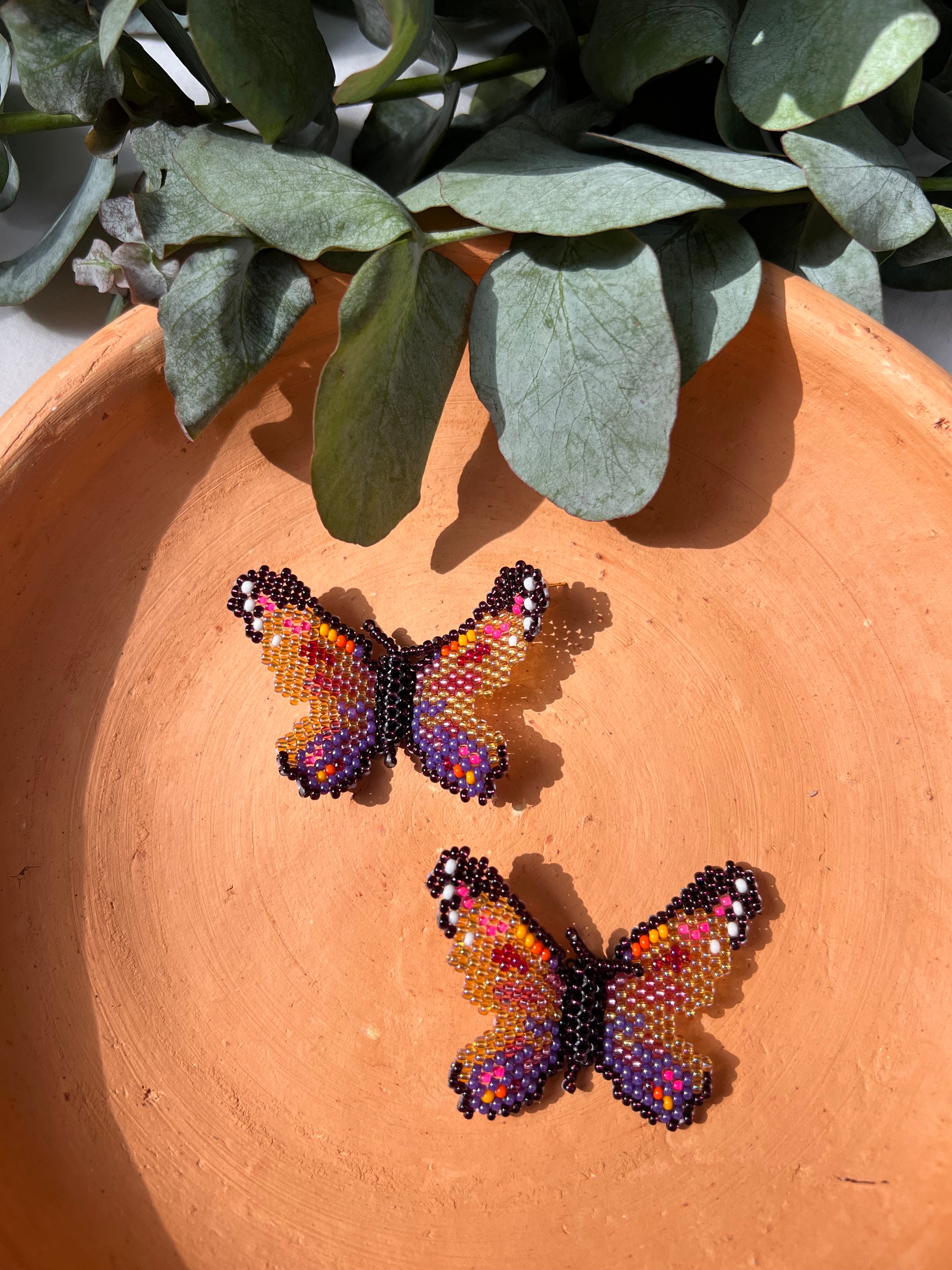Mariposita ✻ Small Inga Butterfly Beaded Earrings