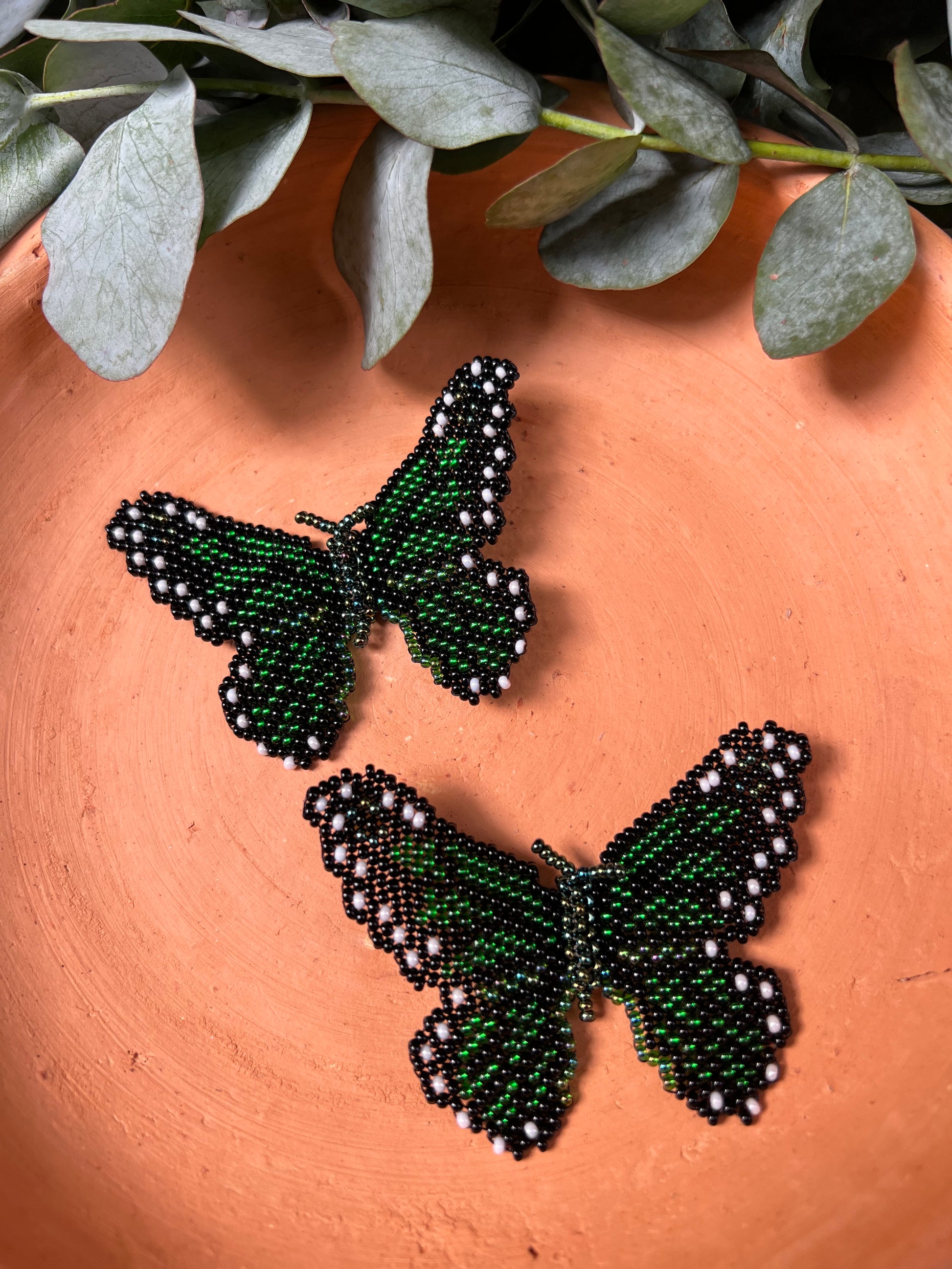 Mariposa ✻ Large Inga Butterfly Beaded Earrings