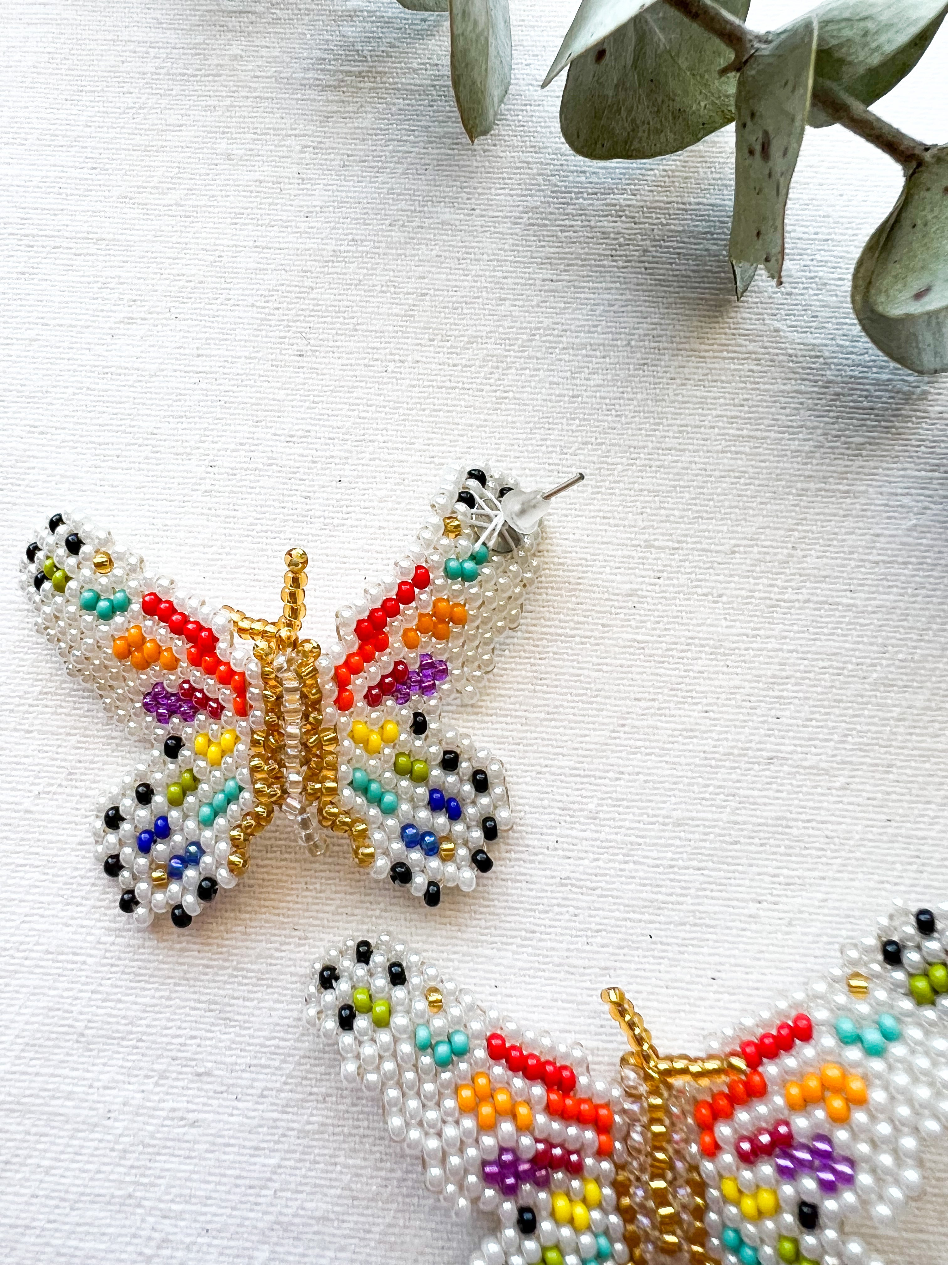 Mariposita ✻ Small Inga Butterfly Beaded Earrings