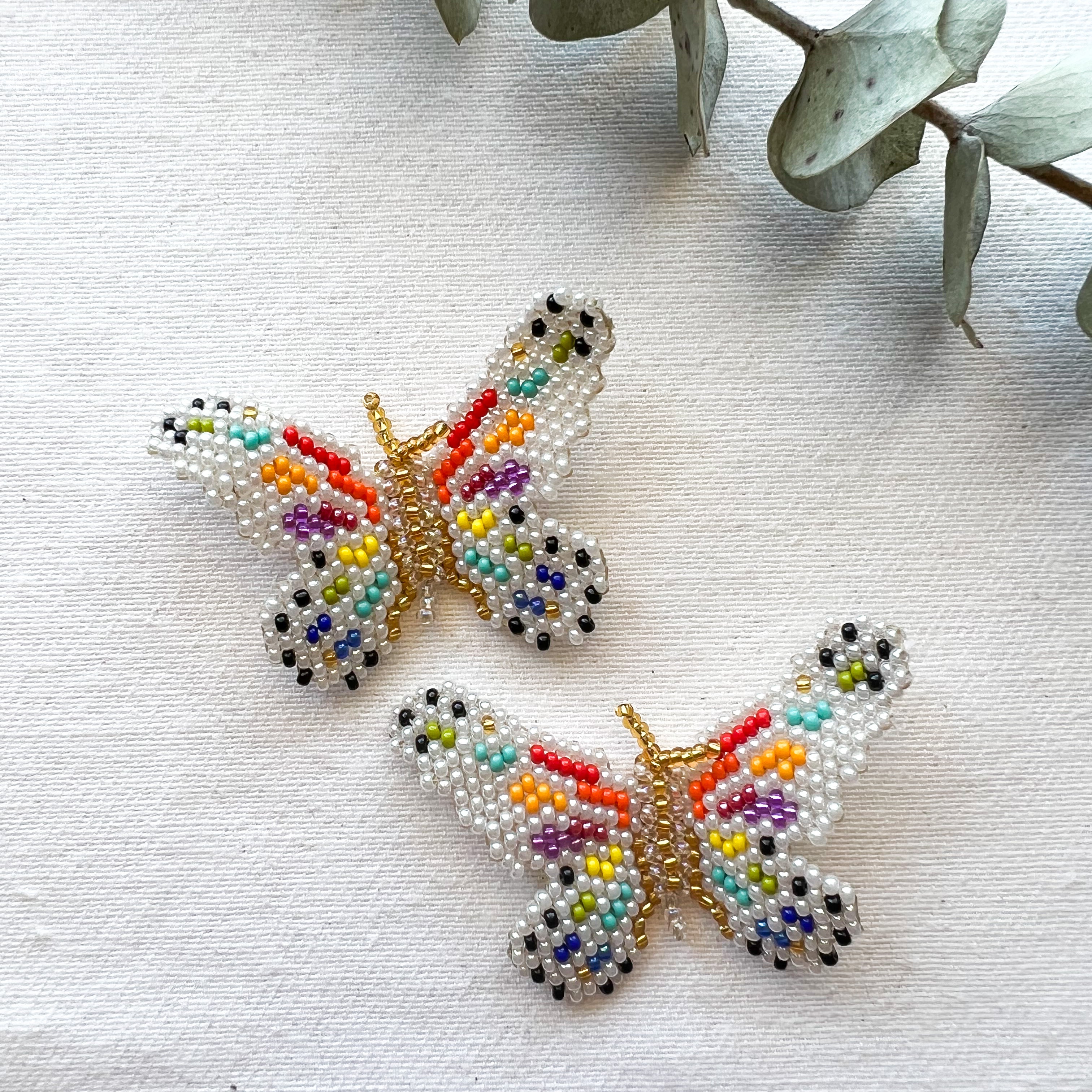 Mariposita ✻ Small Inga Butterfly Beaded Earrings