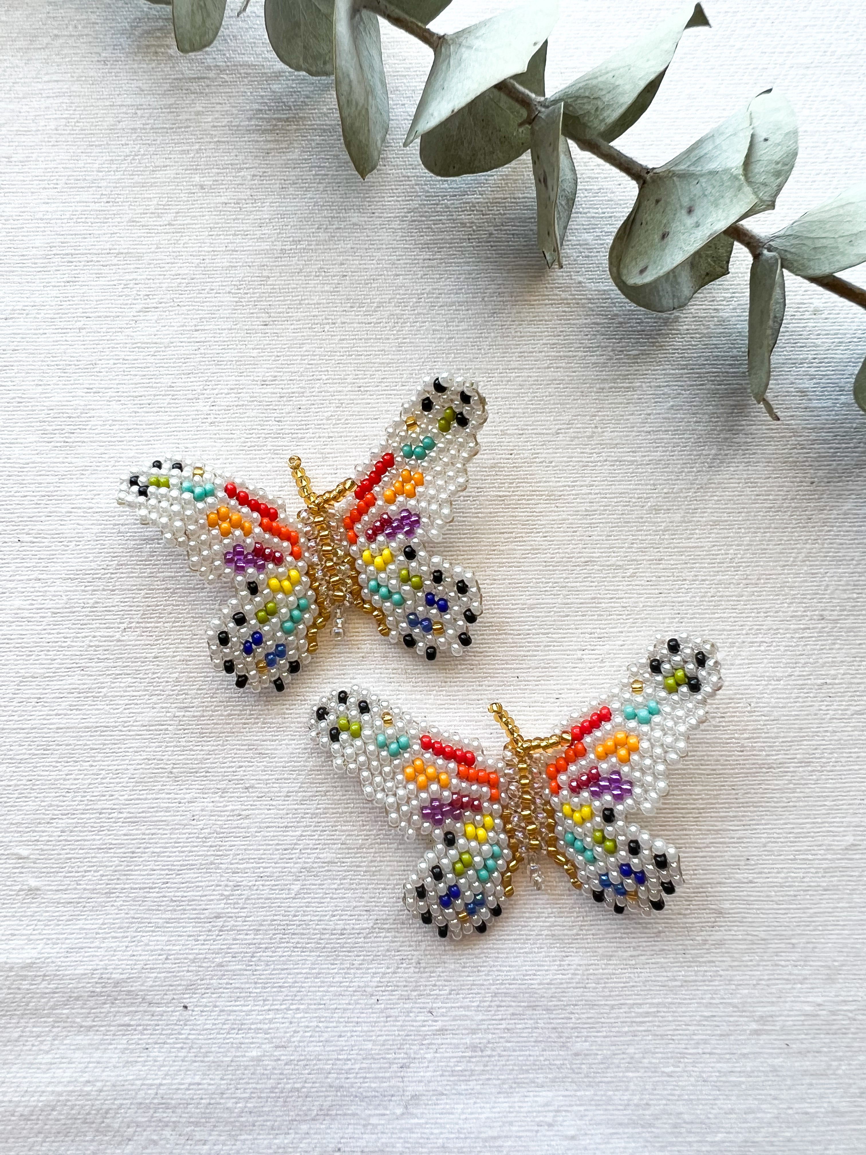 Mariposita ✻ Small Inga Butterfly Beaded Earrings